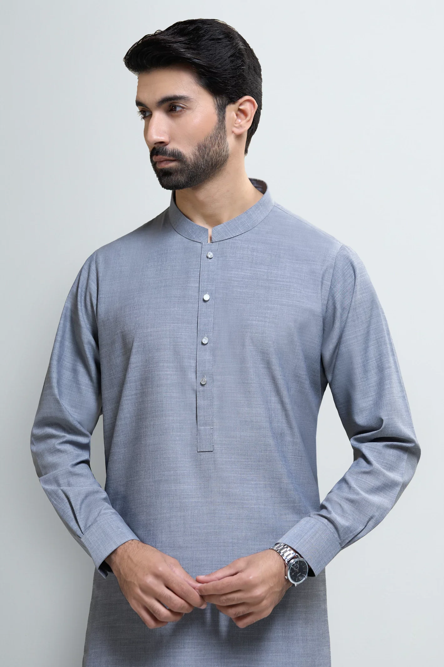 Ash Grey Wash & Wear Shalwar Kameez