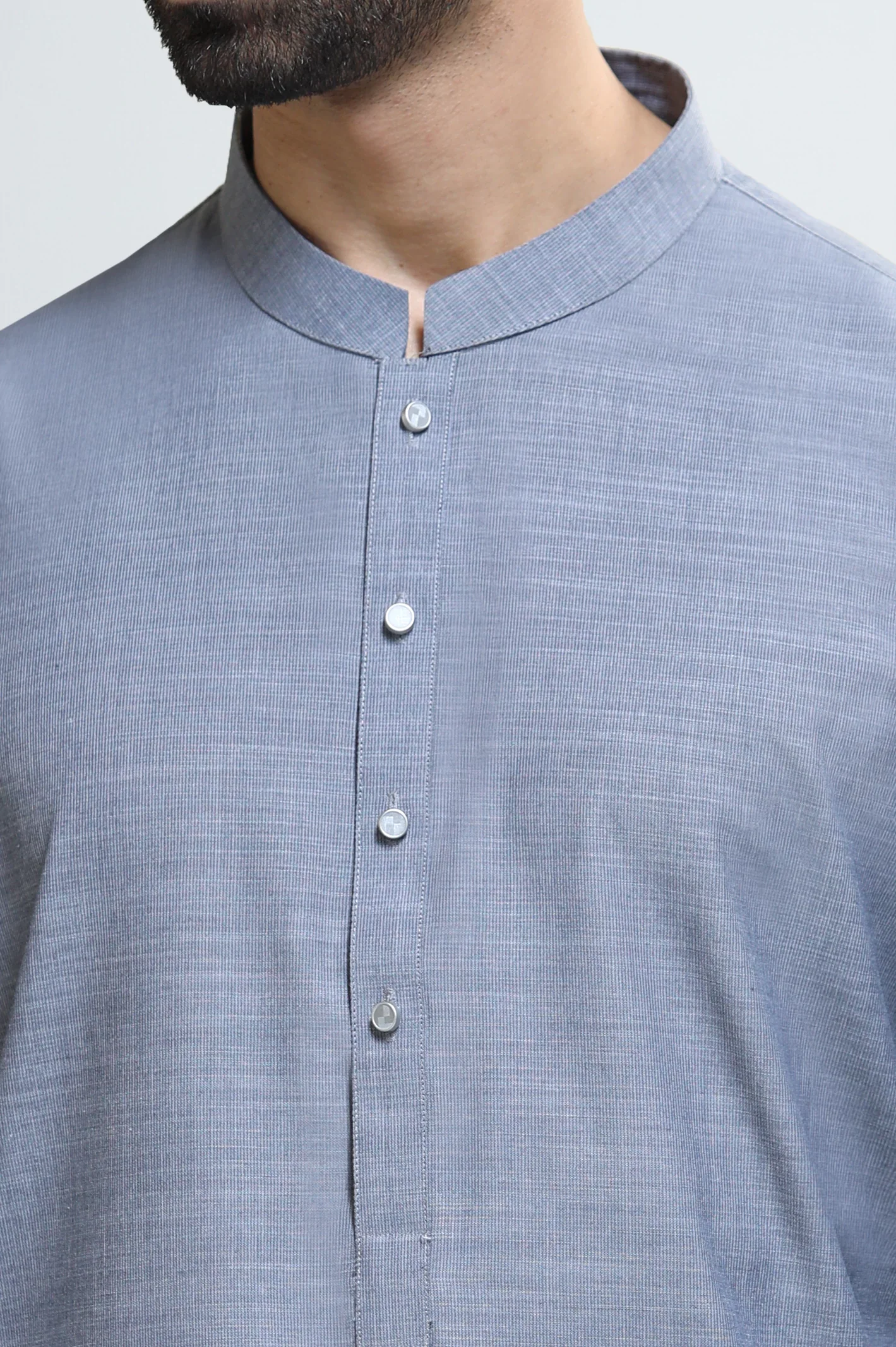 Ash Grey Wash & Wear Shalwar Kameez - Image 3