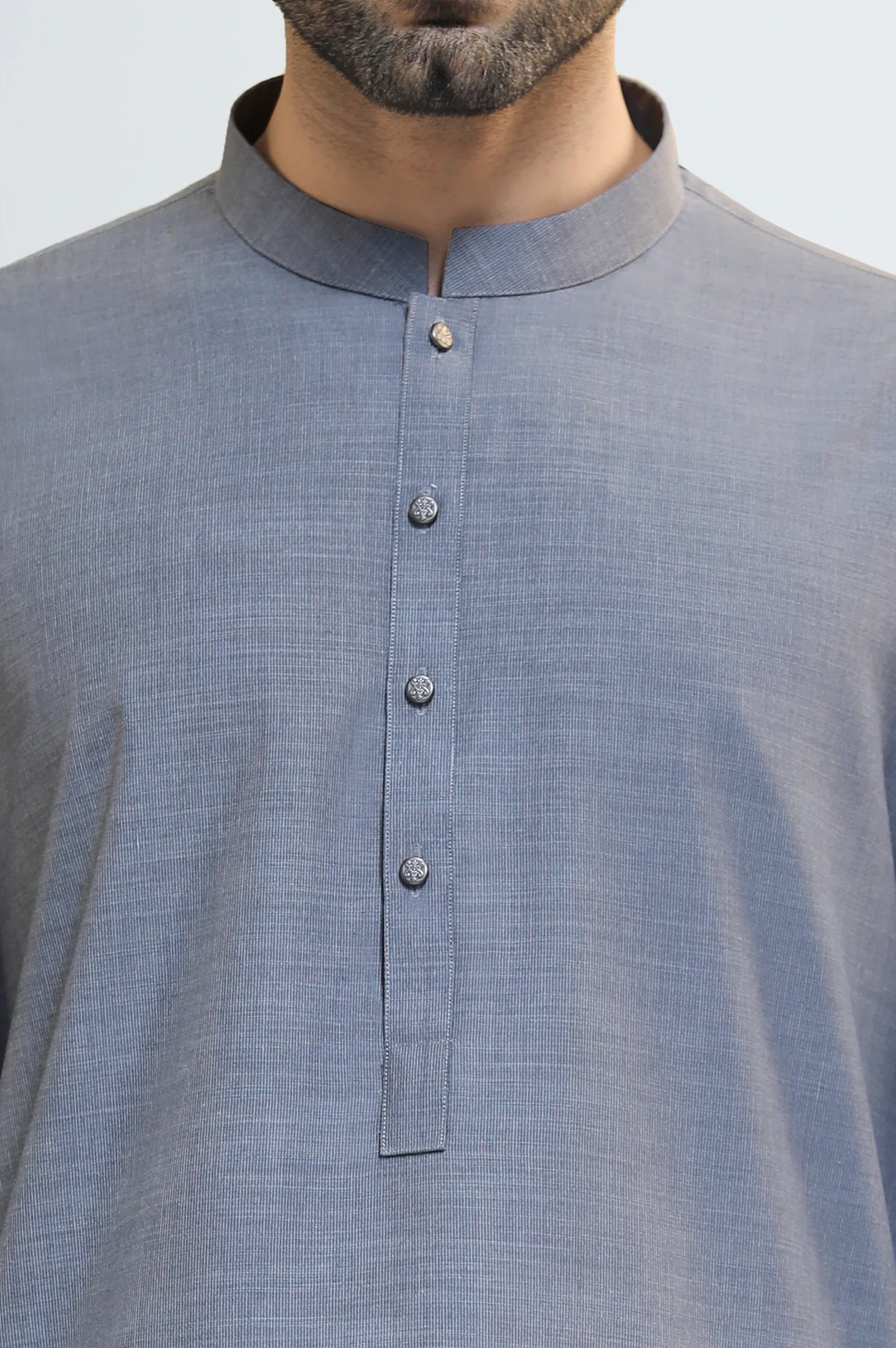 Light Grey Wash & Wear Shalwar Kameez - Image 3
