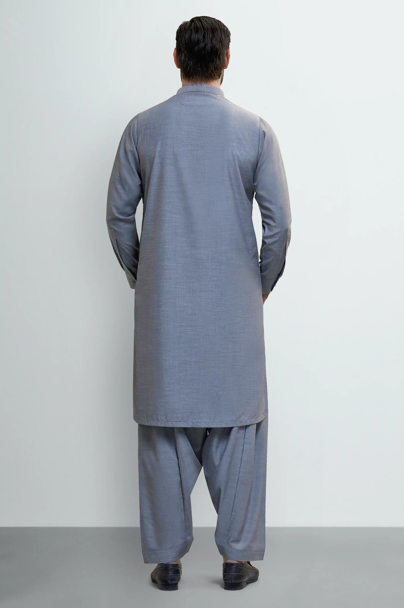 Light Grey Wash & Wear Shalwar Kameez - Image 4