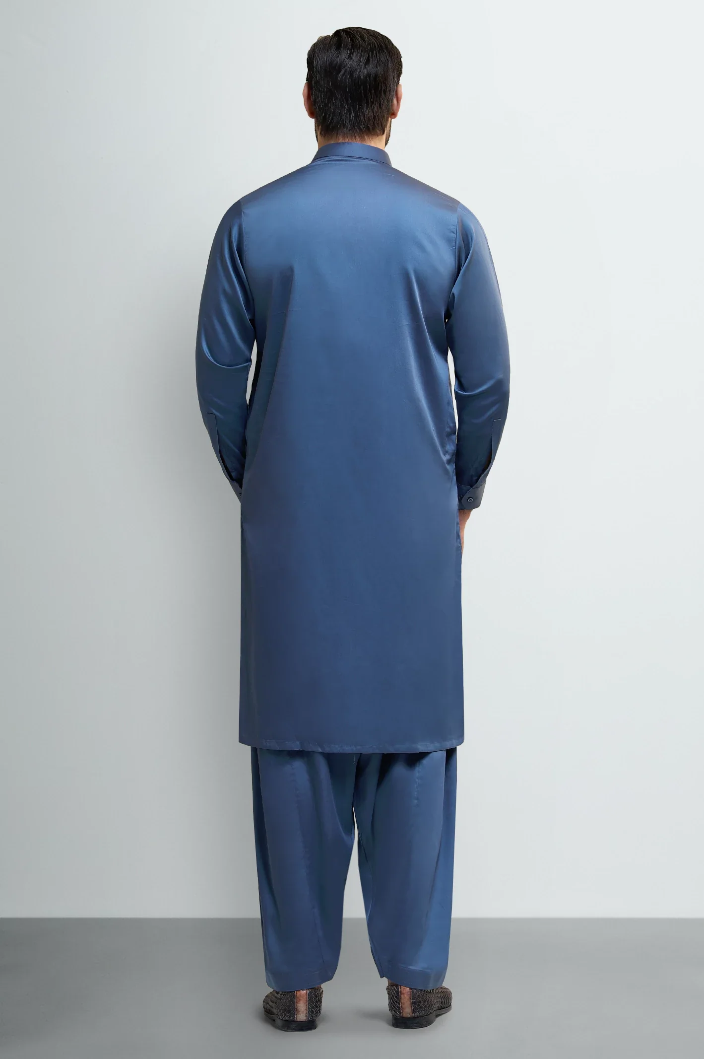 Dark Blue Cotton Shalwar Kameez - Image 4