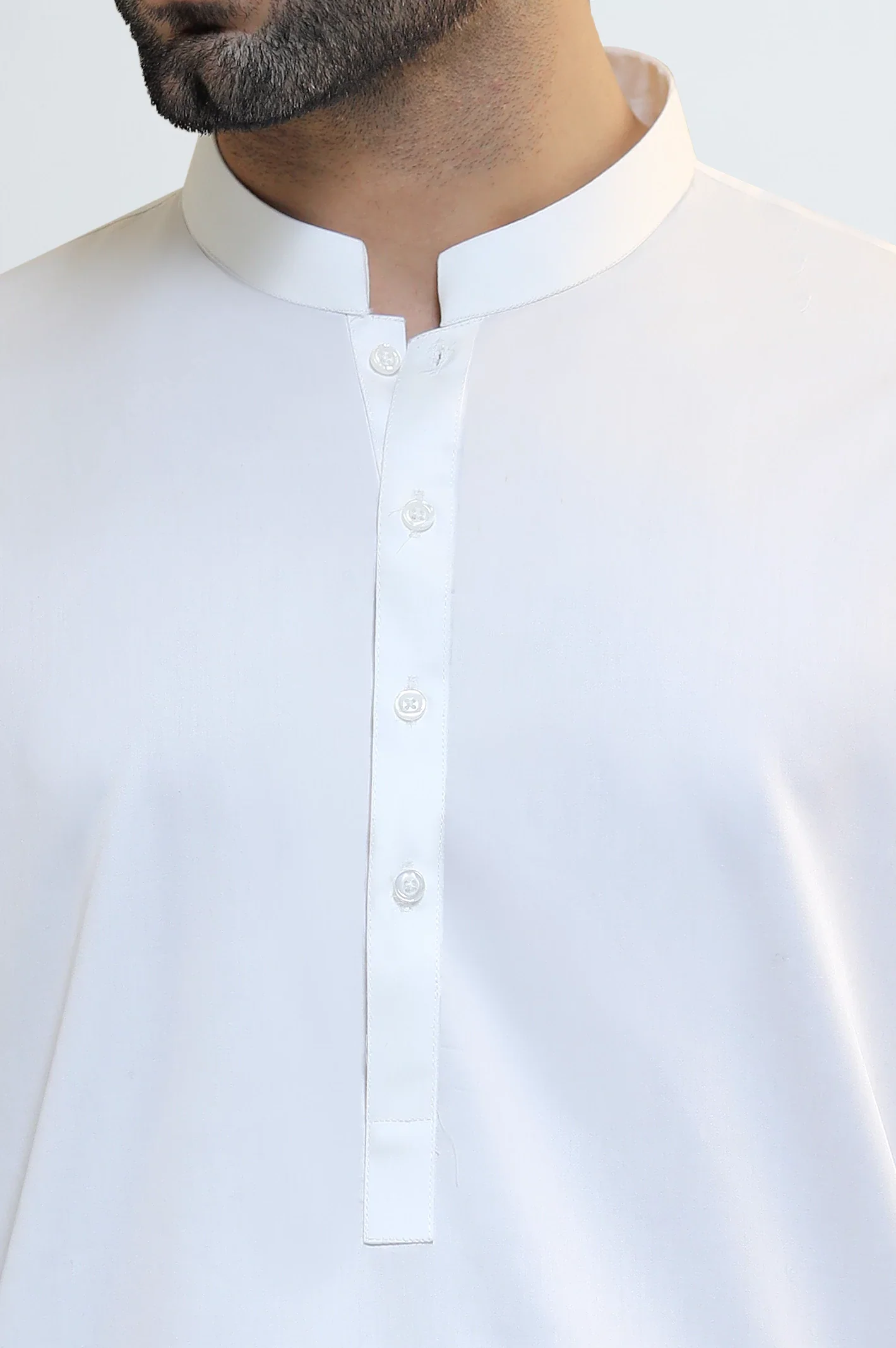 Off White Cotton Shalwar Kameez - Image 3