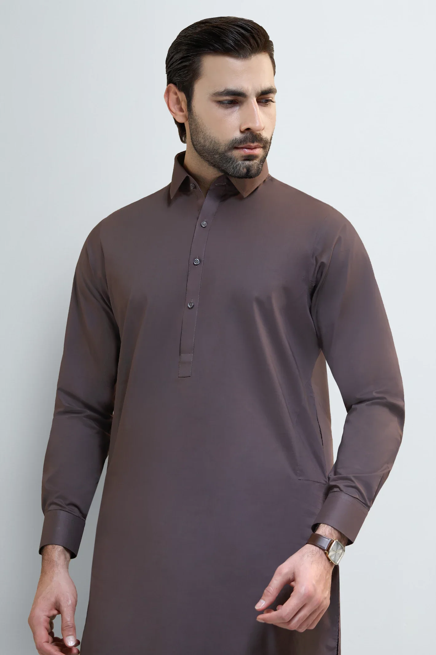 Coffee Brown Cotton Shalwar Kameez