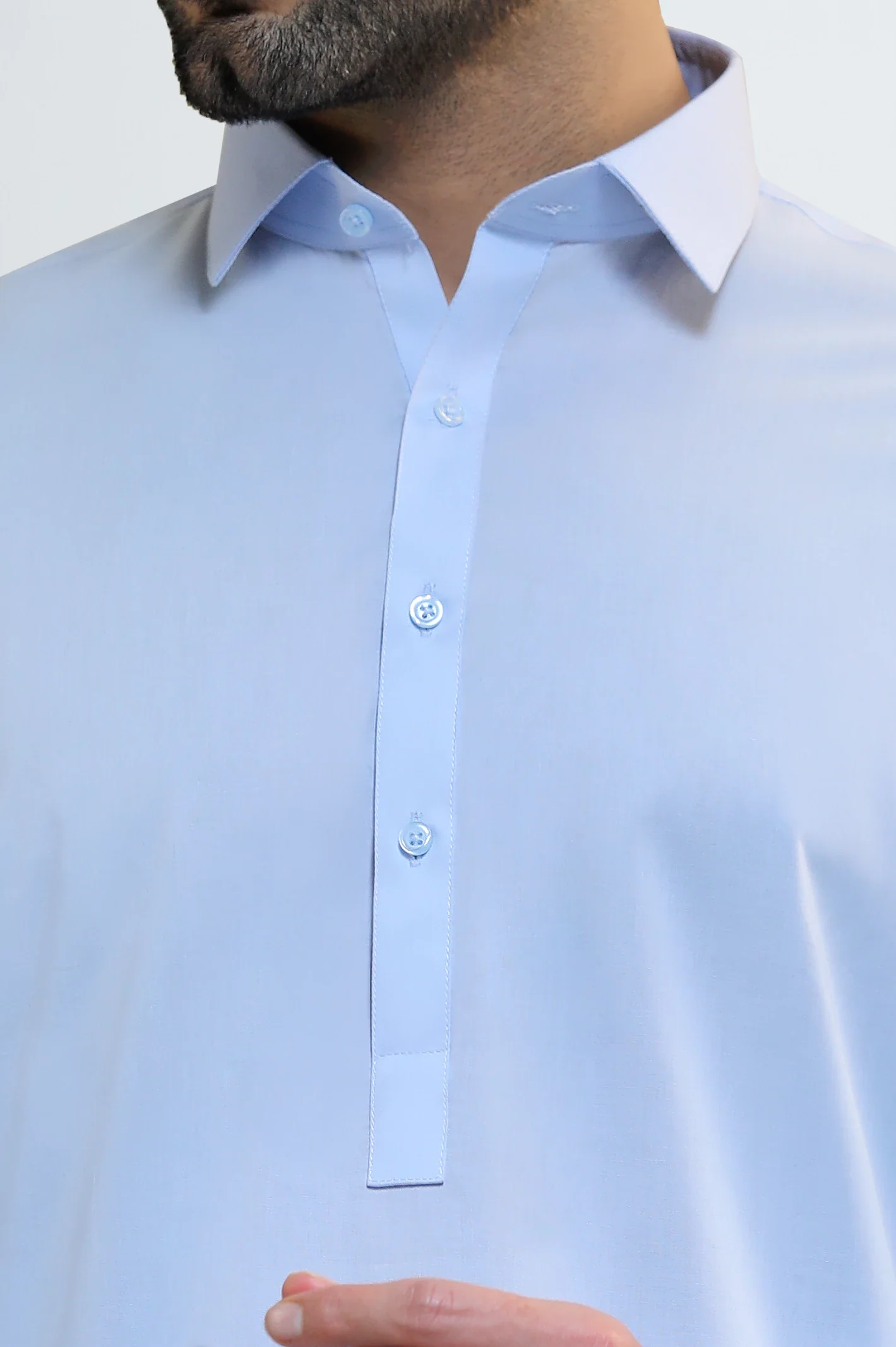 Light Blue Cotton Shalwar Kameez - Image 3