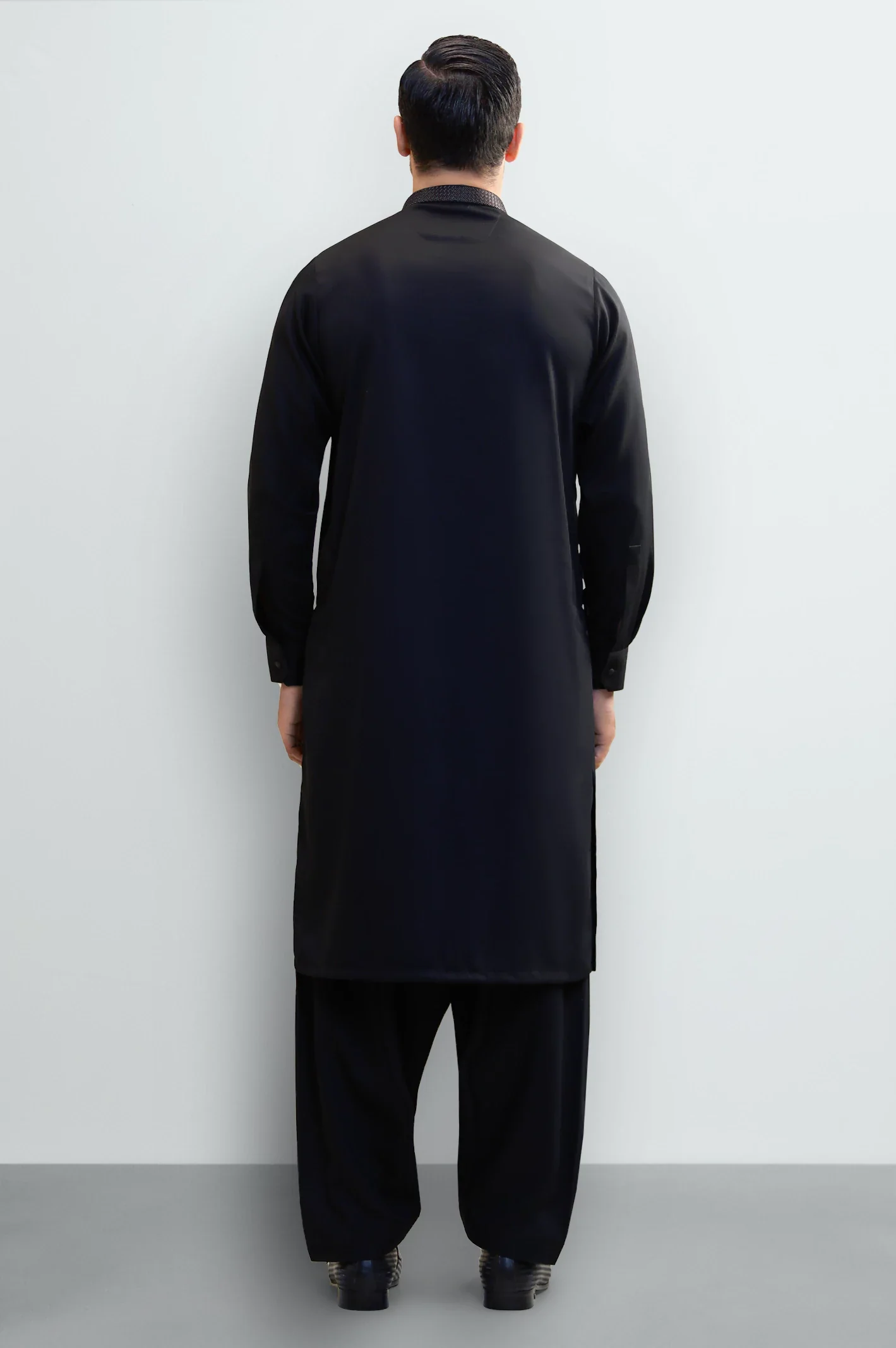 Black Wash & Wear Shalwar Kameez - Image 4