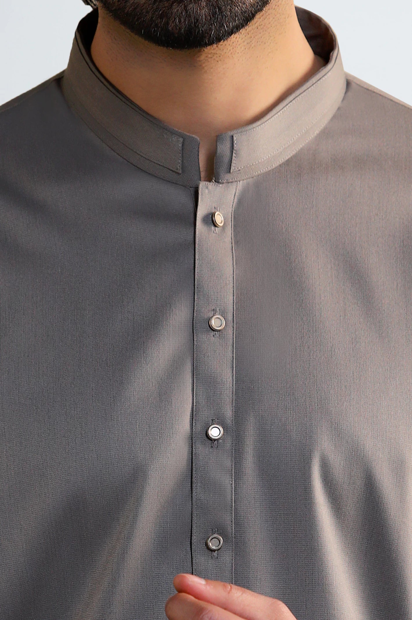 Dark Beige Wash & Wear Shalwar Kameez - Image 3