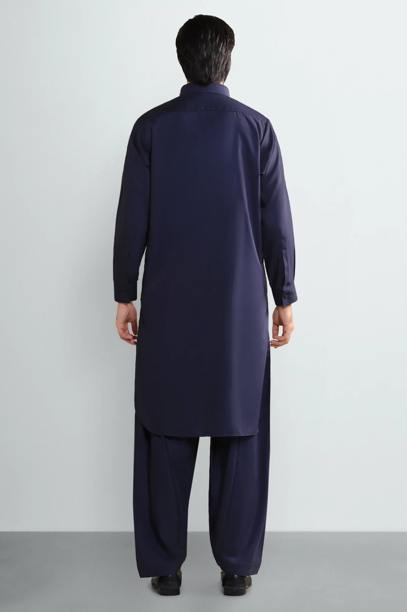 Navy Blue Wash & Wear Shalwar Kameez - Image 4