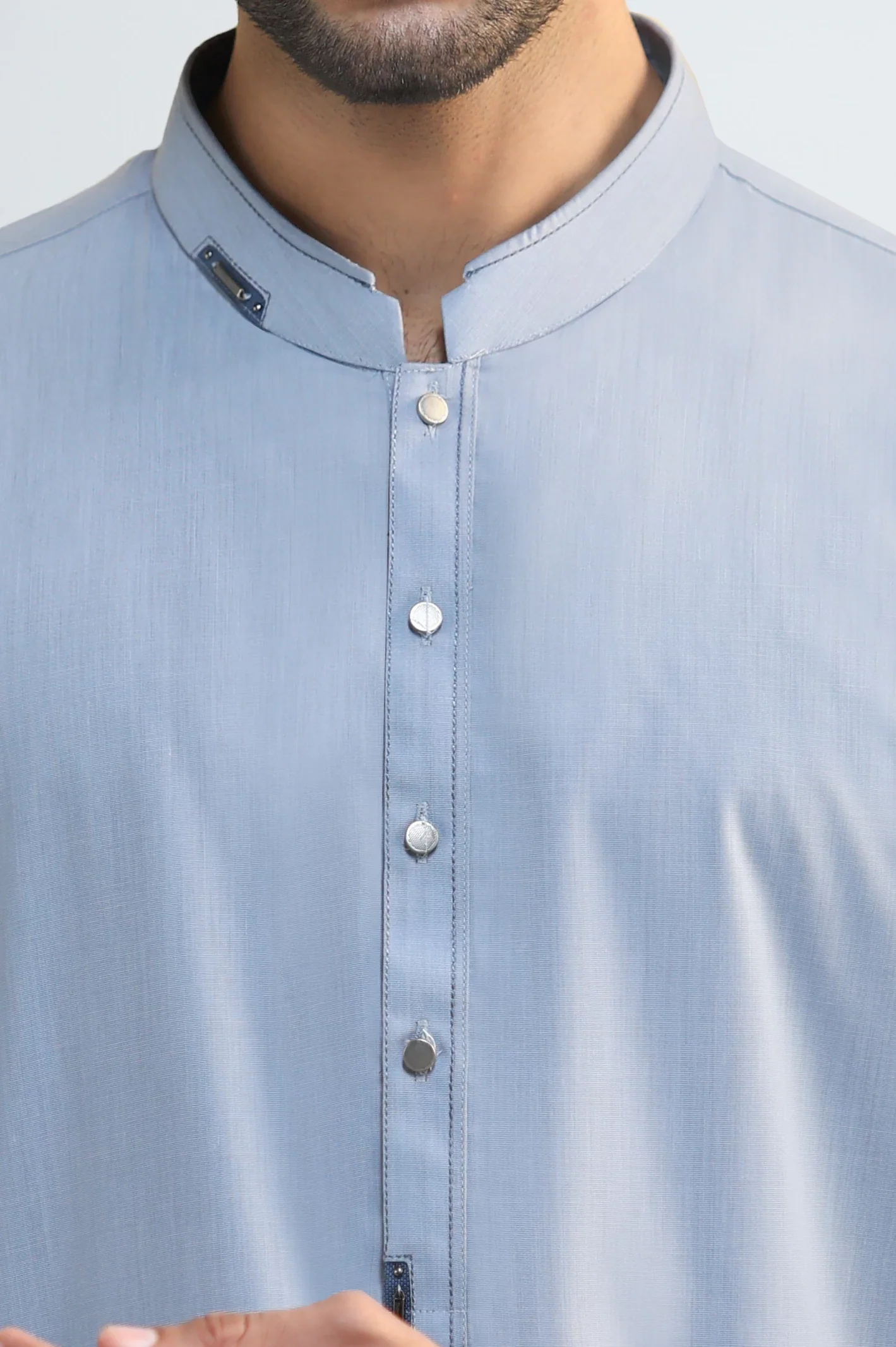 Blue Wash & Wear Shalwar Kameez - Image 3