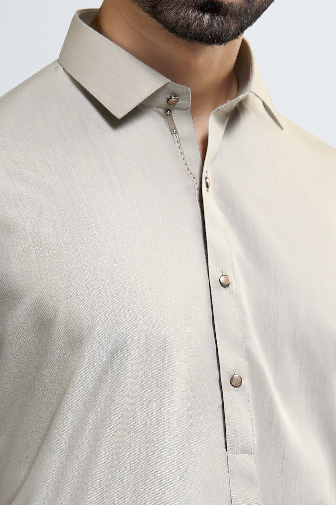 Beige Wash & Wear Shalwar Kameez - Image 3