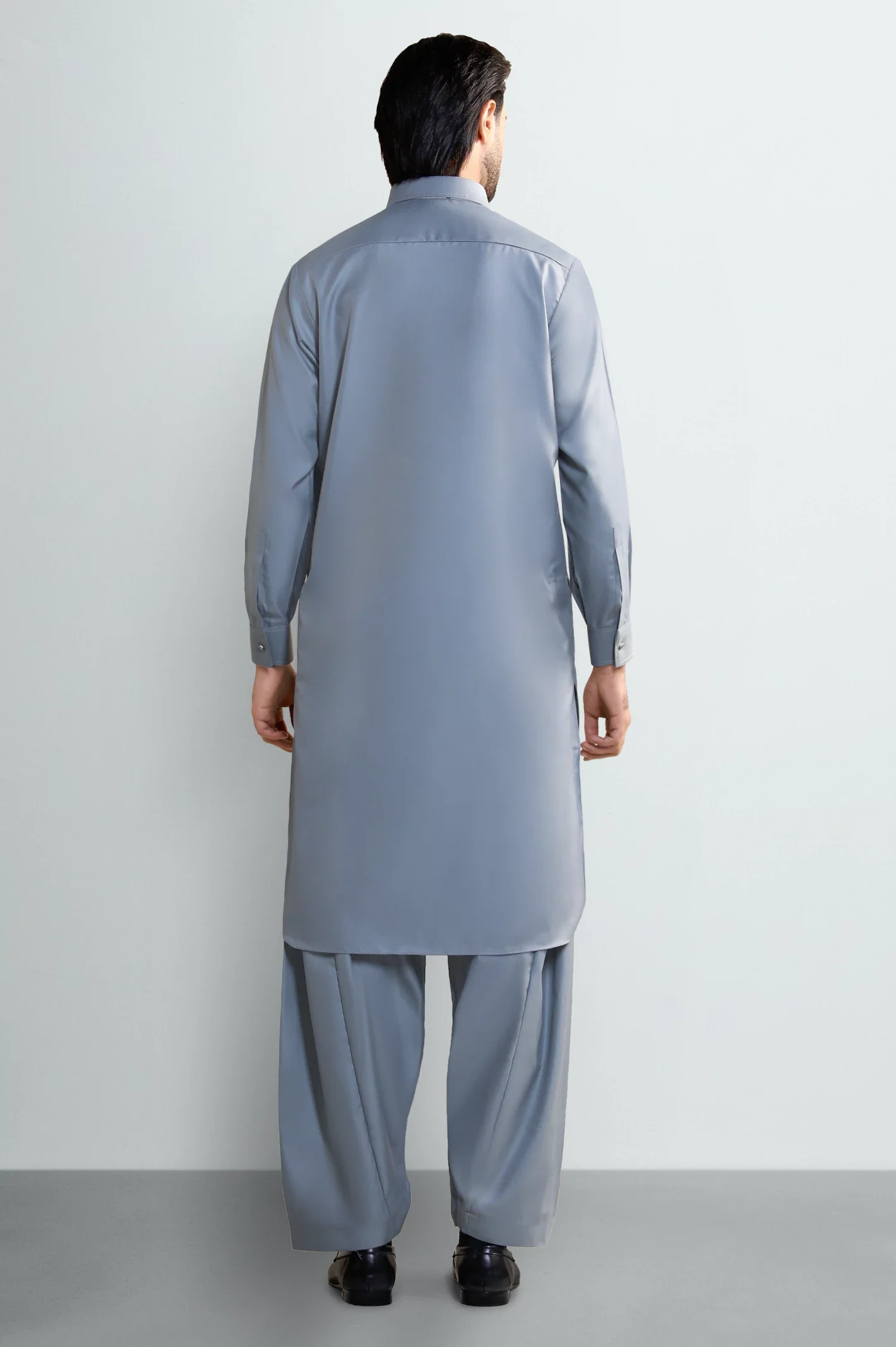 Grey Wash & Wear Shalwar Kameez - Image 4