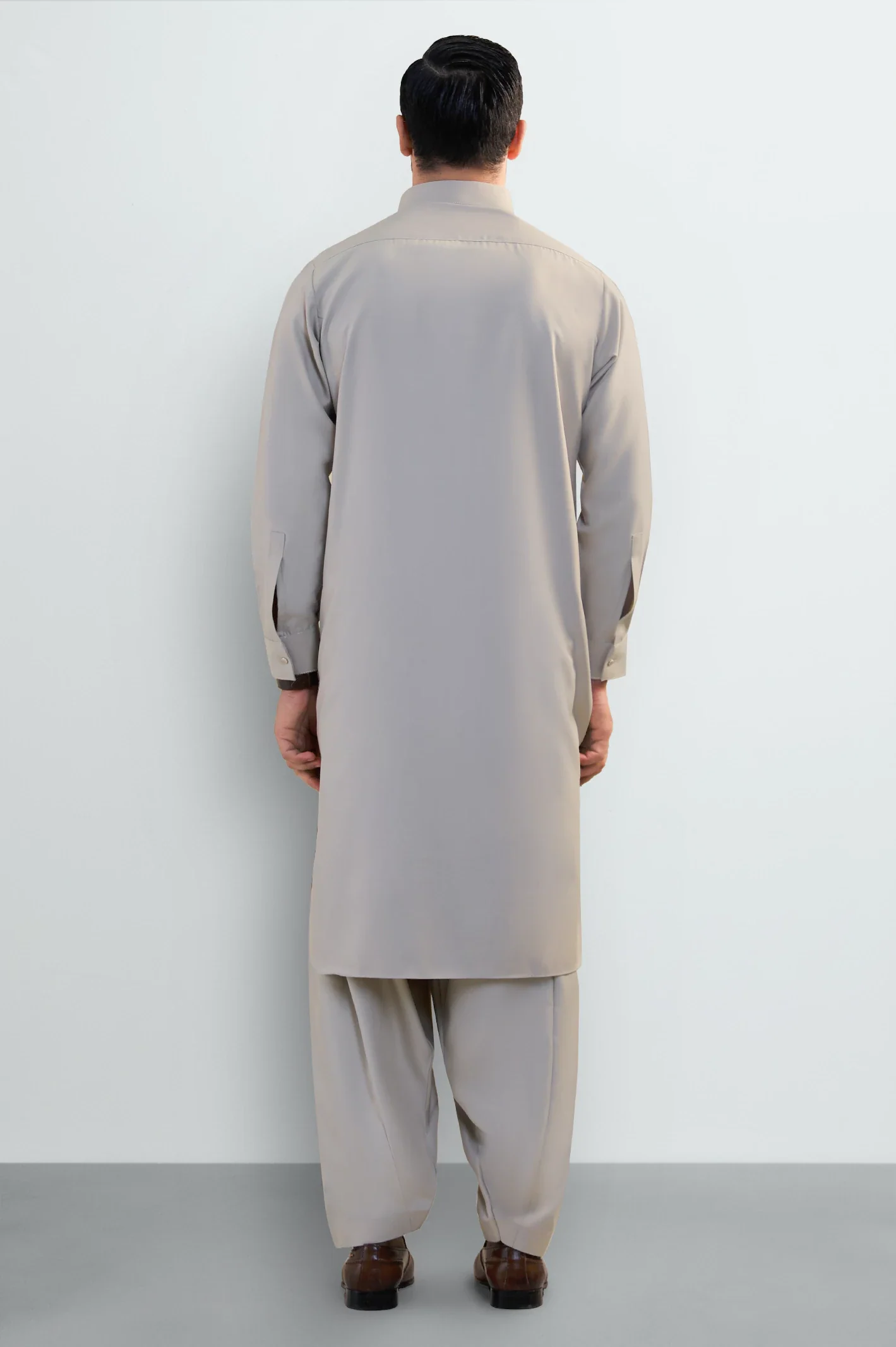 Khaki Wash & Wear Shalwar Kameez - Image 4