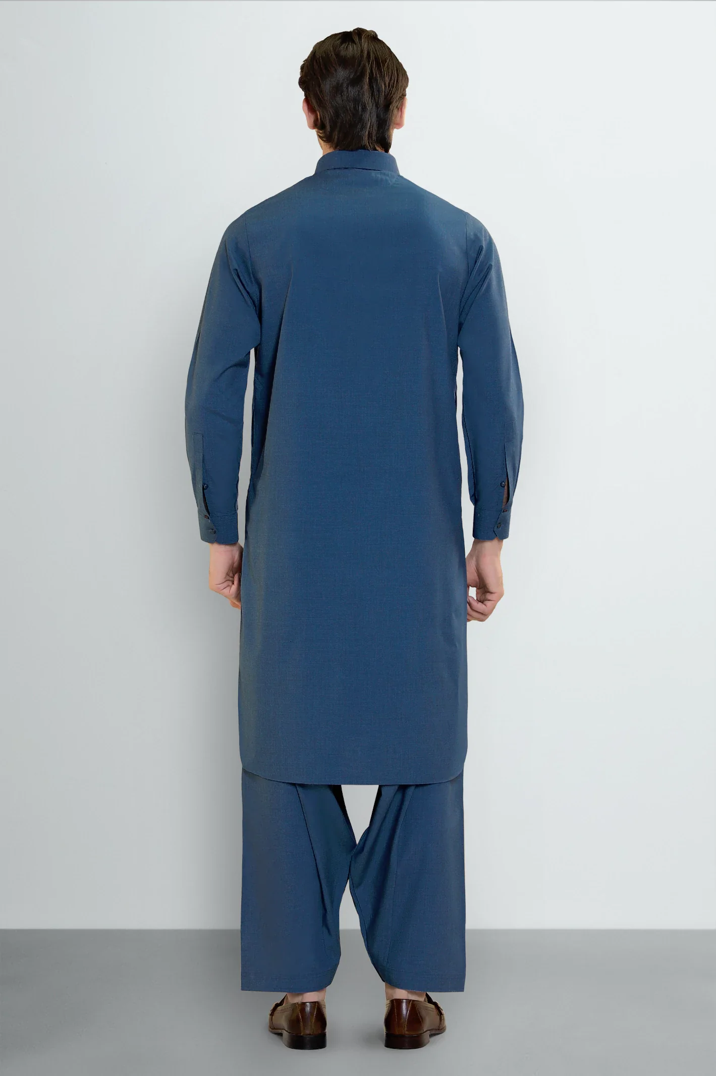 Blue Wash & Wear Shalwar Kameez - Image 4