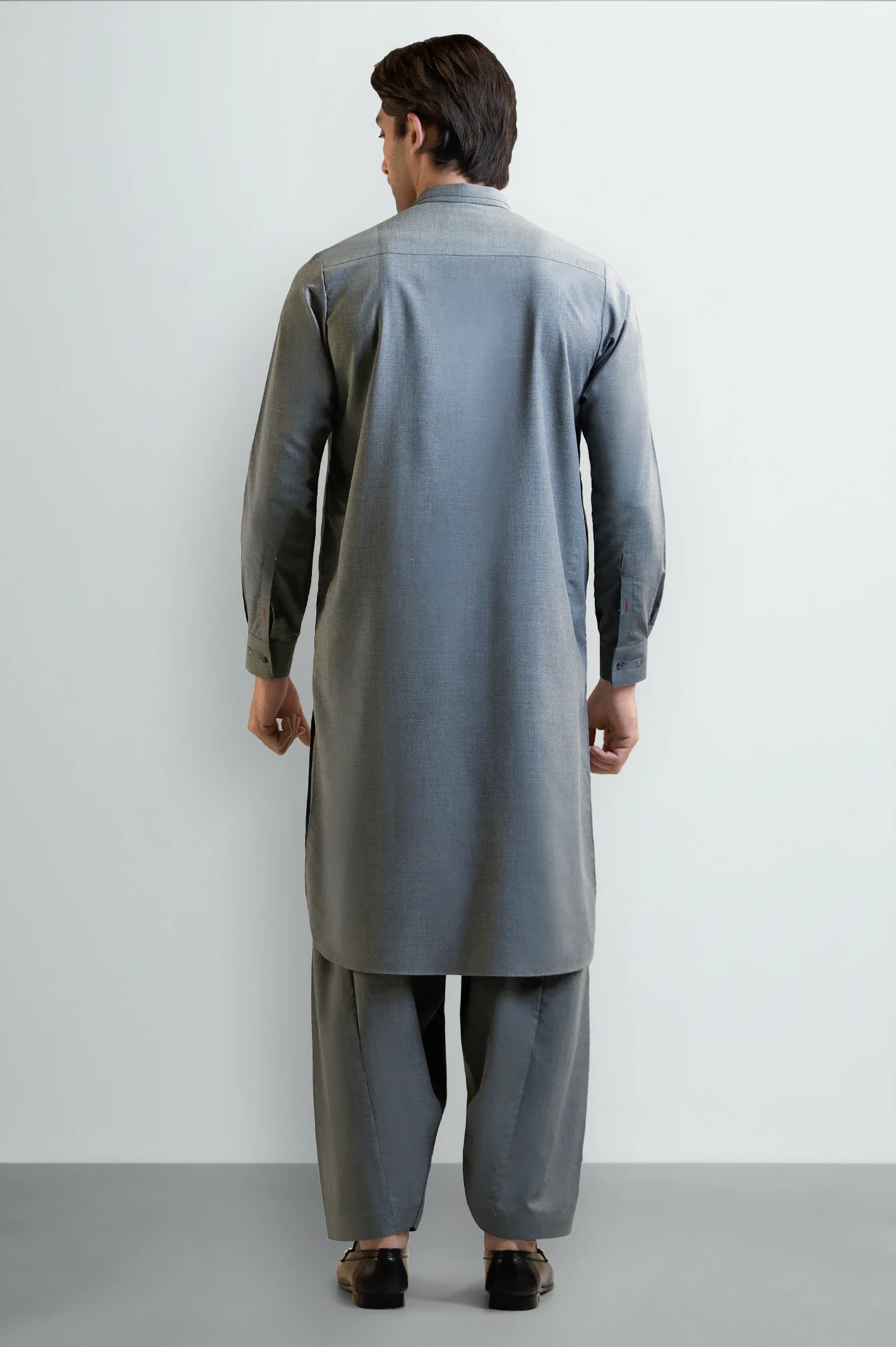 Grey Wash & Wear Shalwar Kameez - Image 3