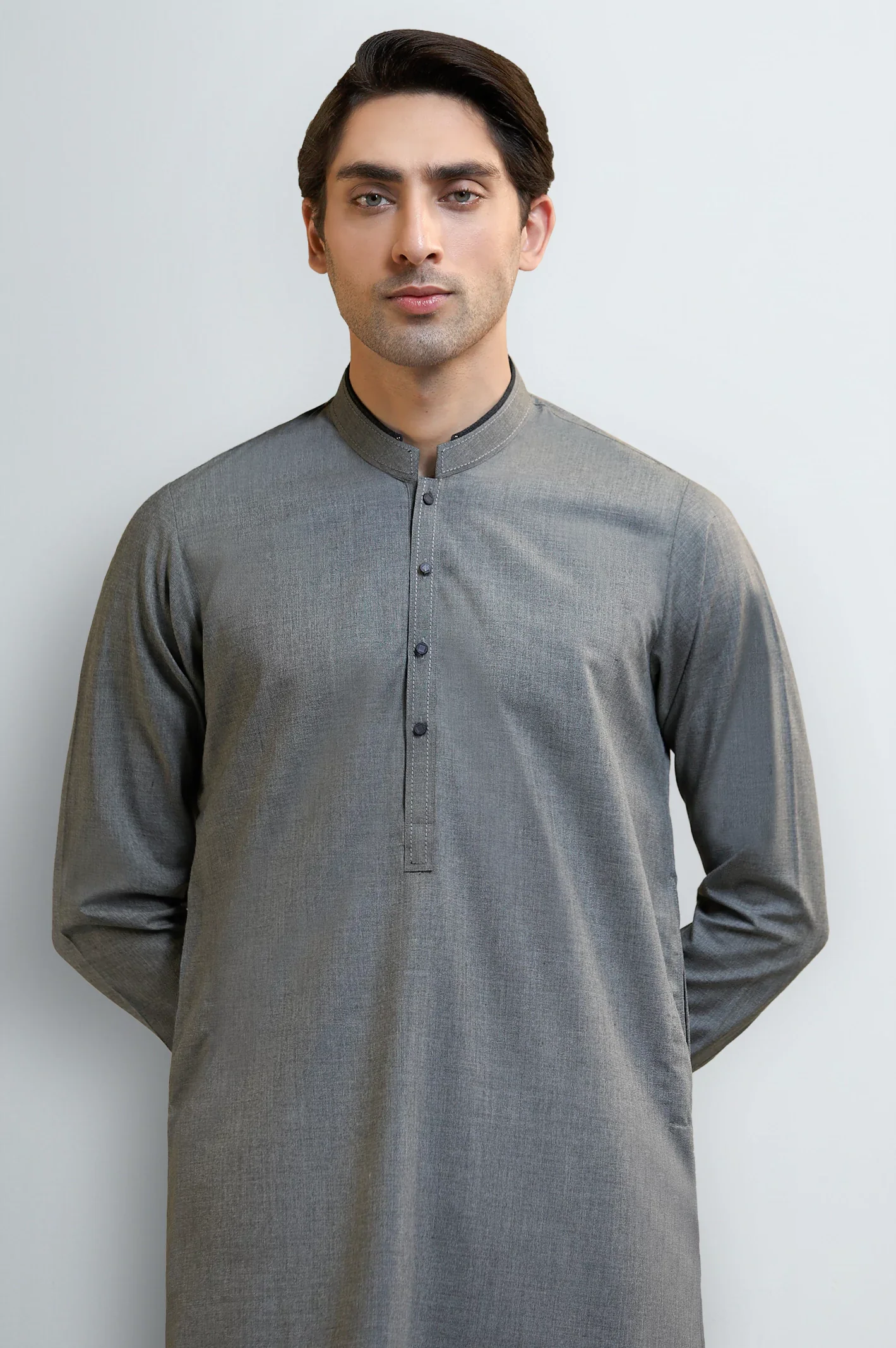 Light Grey Wash & Wear Shalwar Kameez