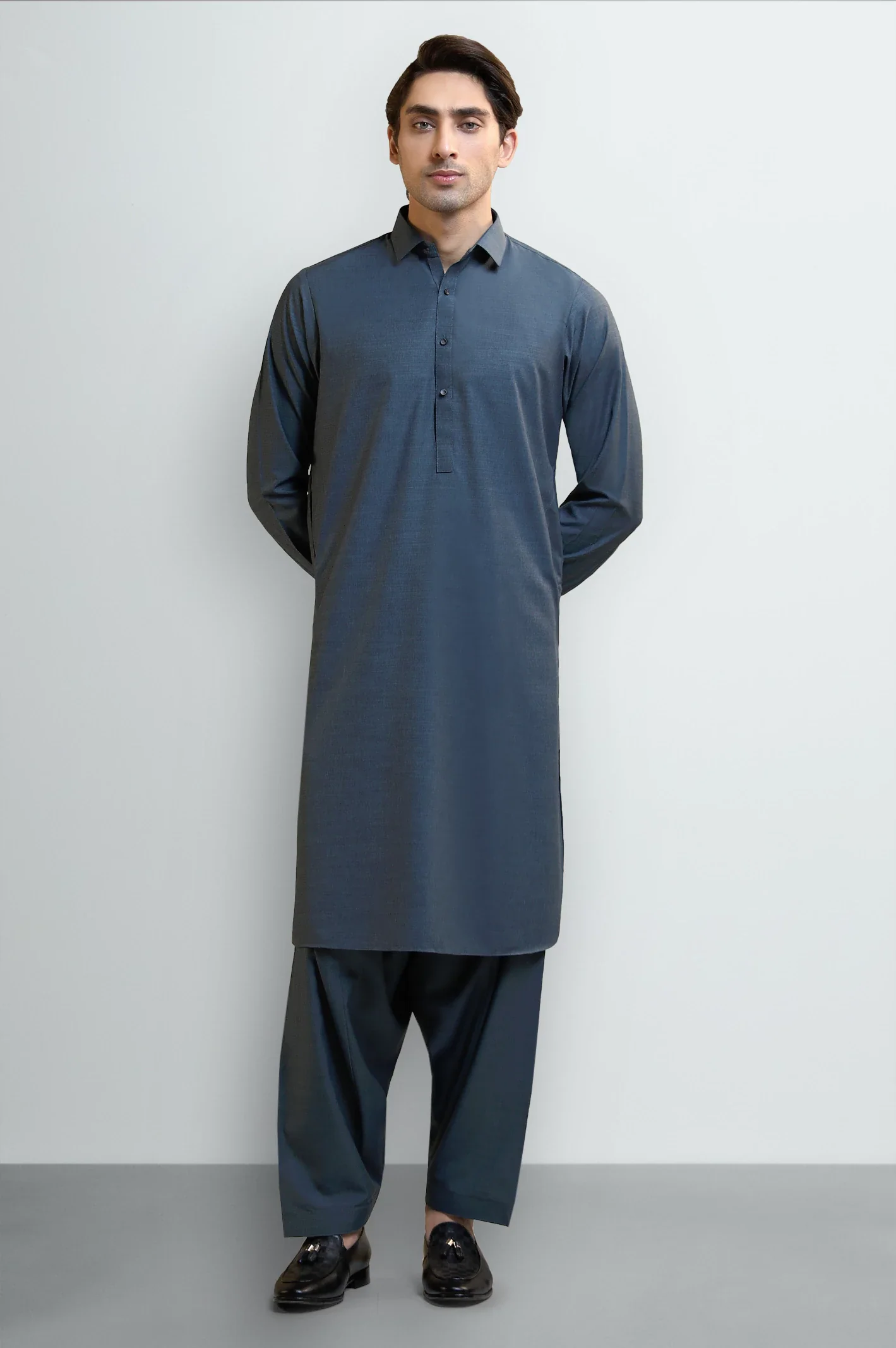 Blue Wash & Wear Shalwar Kameez - Image 2