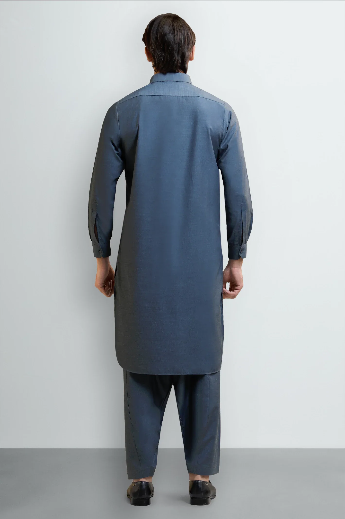 Blue Wash & Wear Shalwar Kameez - Image 4