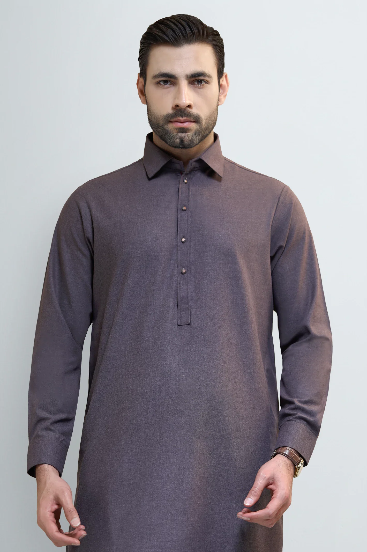Brown Wash & Wear Shalwar Kameez