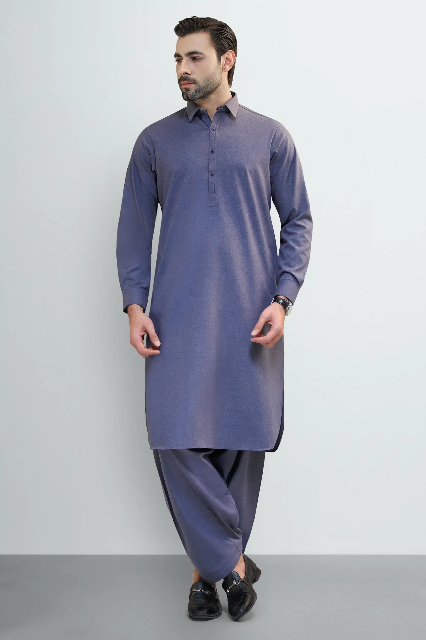 Blue Wash & Wear Shalwar Kameez - Image 2