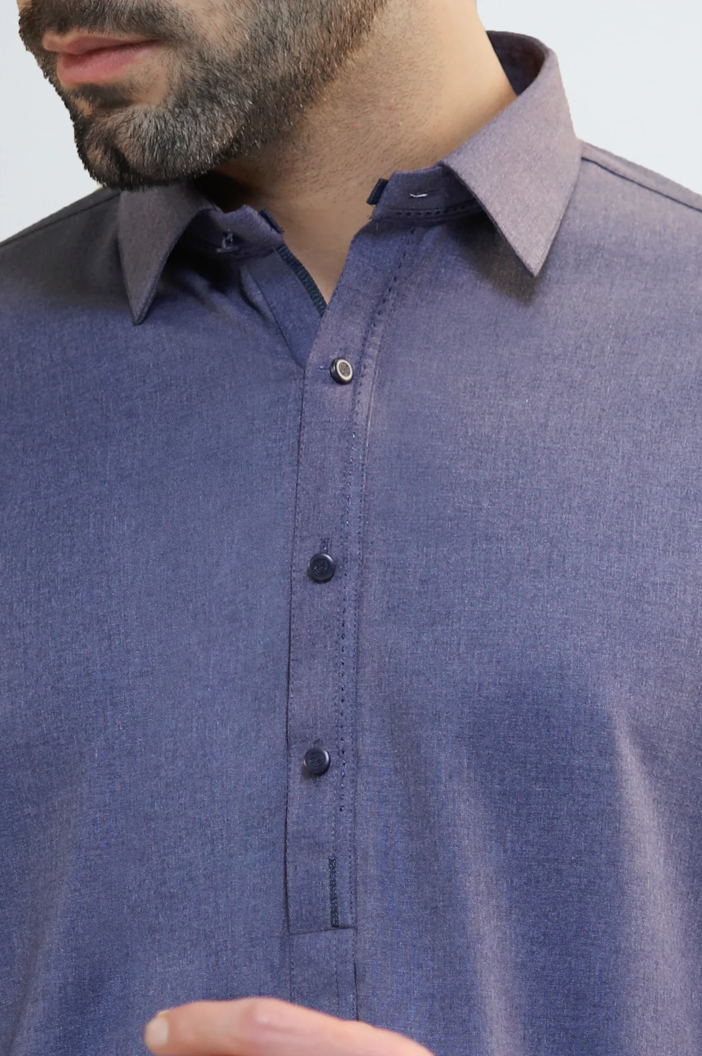 Blue Wash & Wear Shalwar Kameez - Image 3
