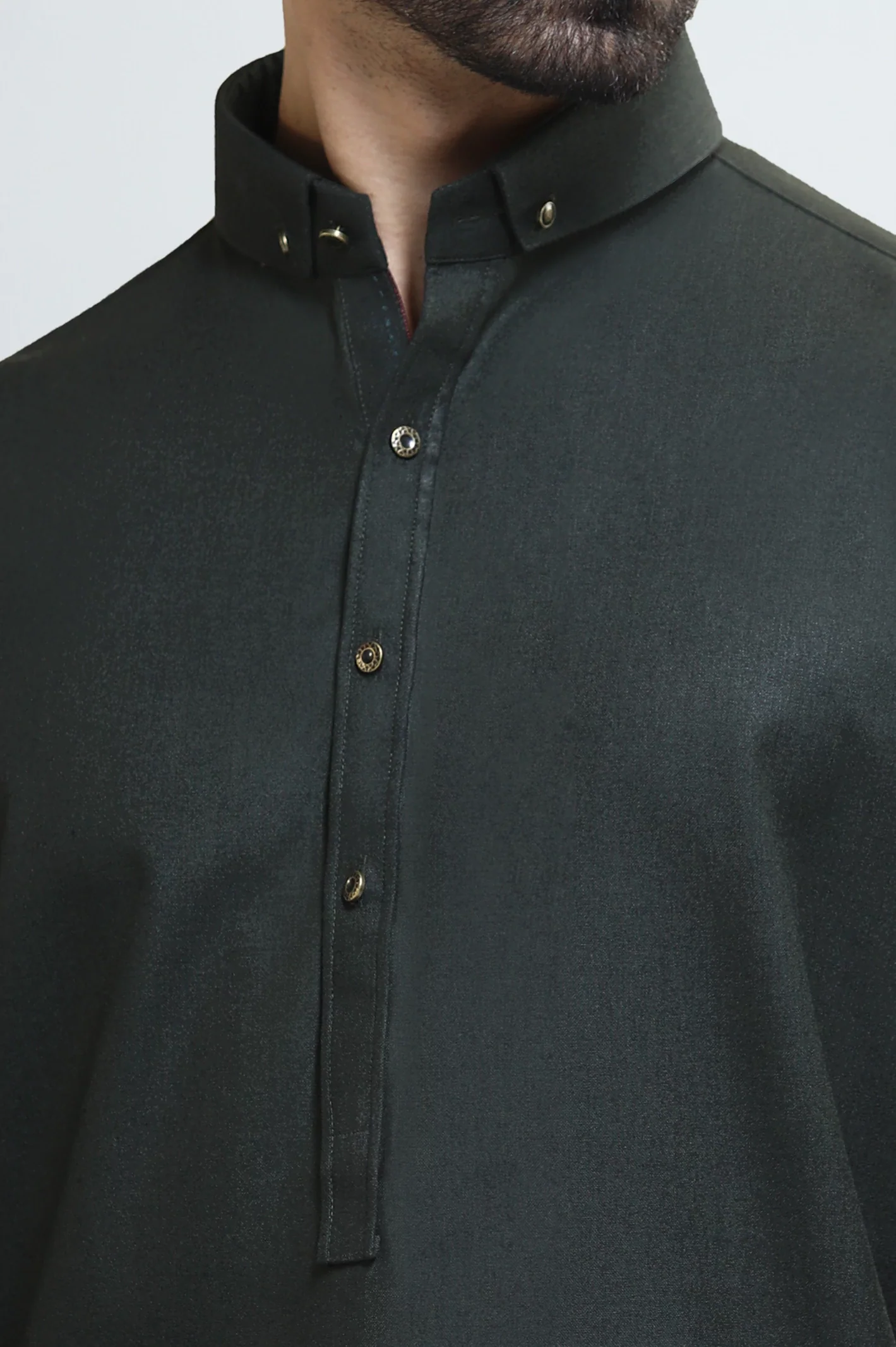 Dark Green Wash & Wear Shalwar Kameez - Image 3