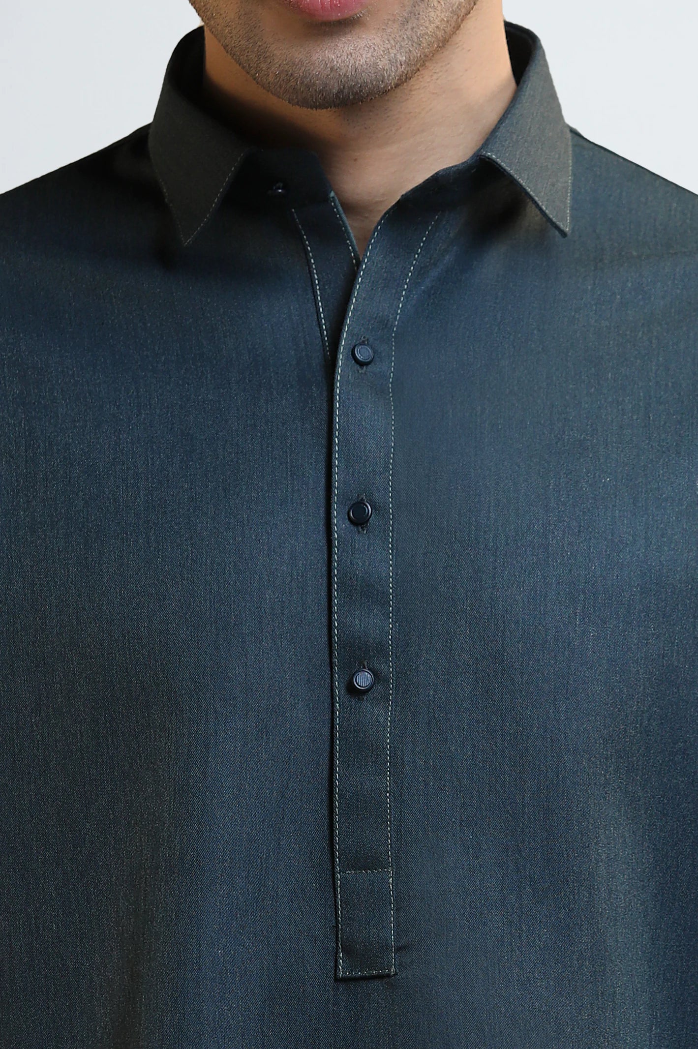 Green Wash & Wear Shalwar Kameez - Image 3