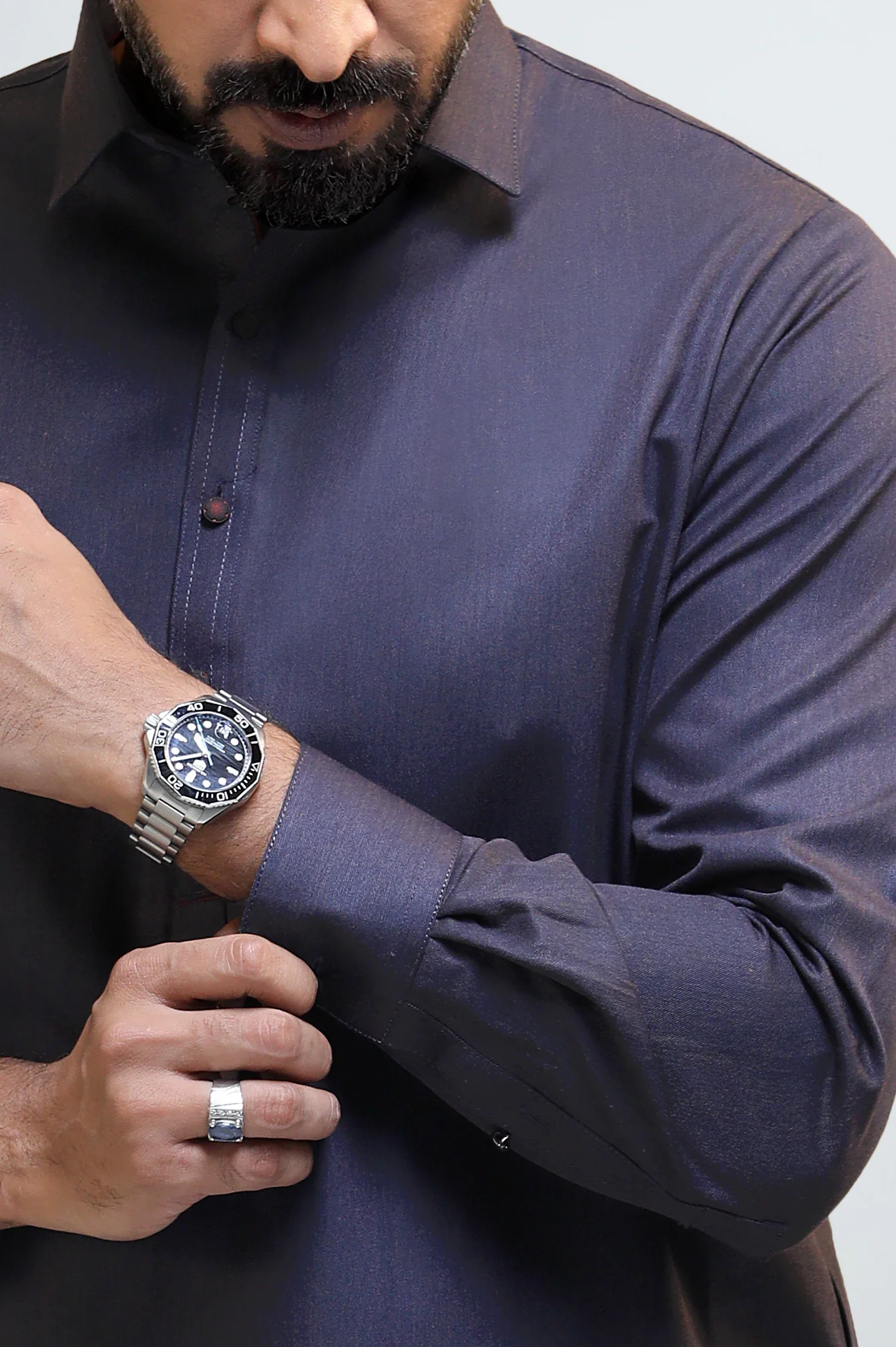 Purple Wash & Wear Shalwar Kameez - Image 3