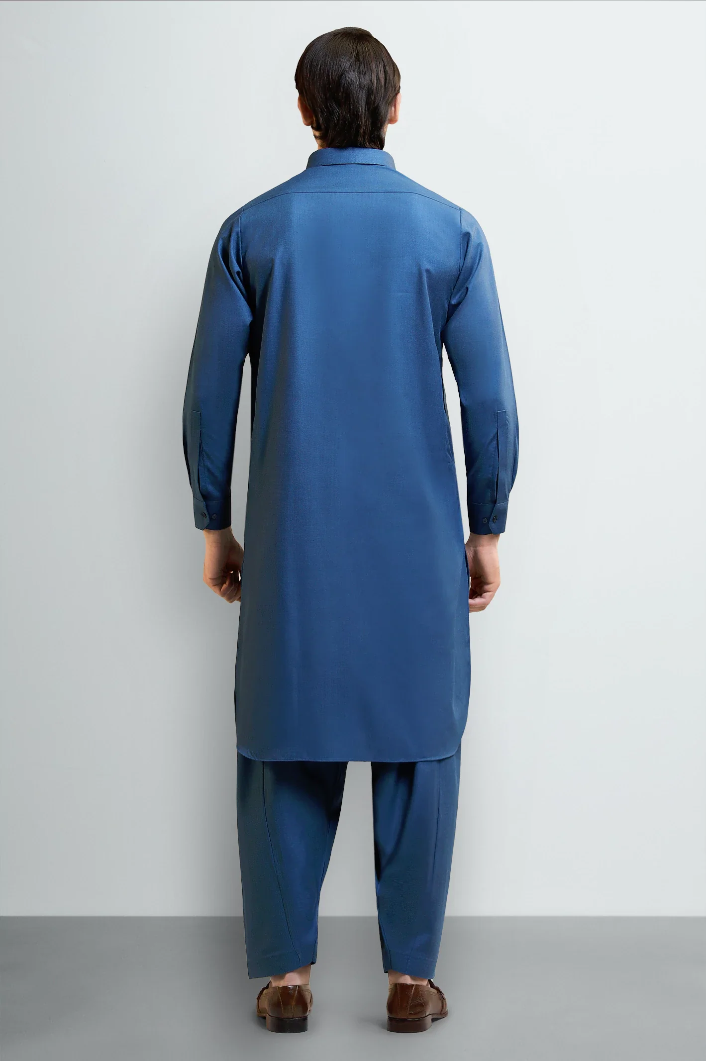 Blue Wash & Wear Shalwar Kameez - Image 4