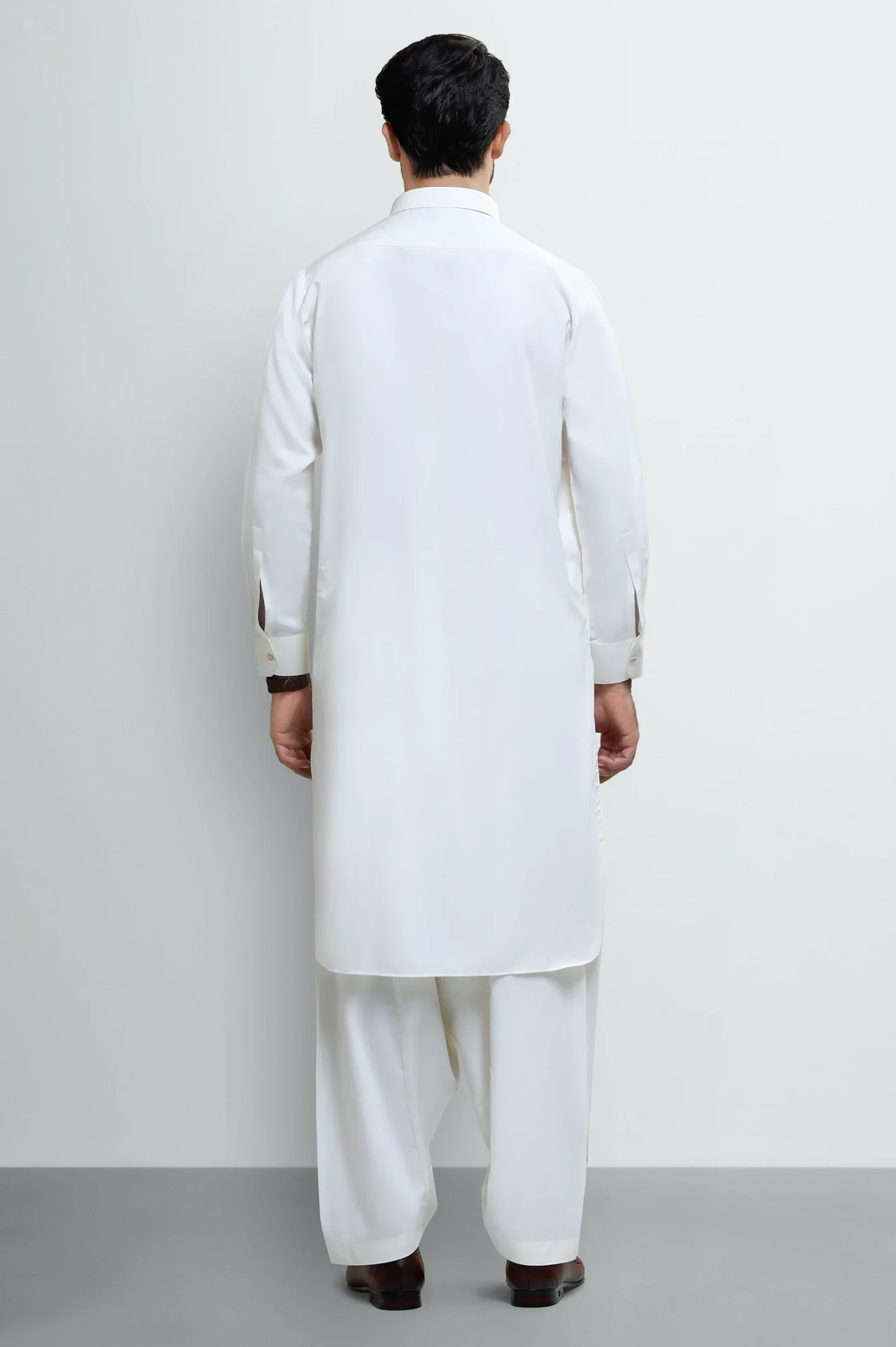 Cream Wash & Wear Shalwar Kameez - Image 4