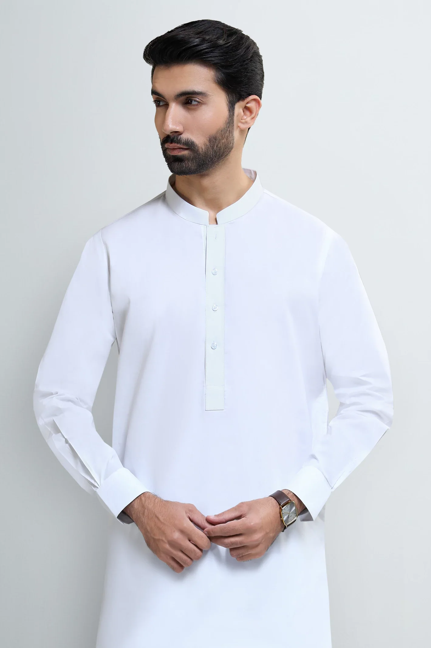 Off White Cotton Shalwar Kameez