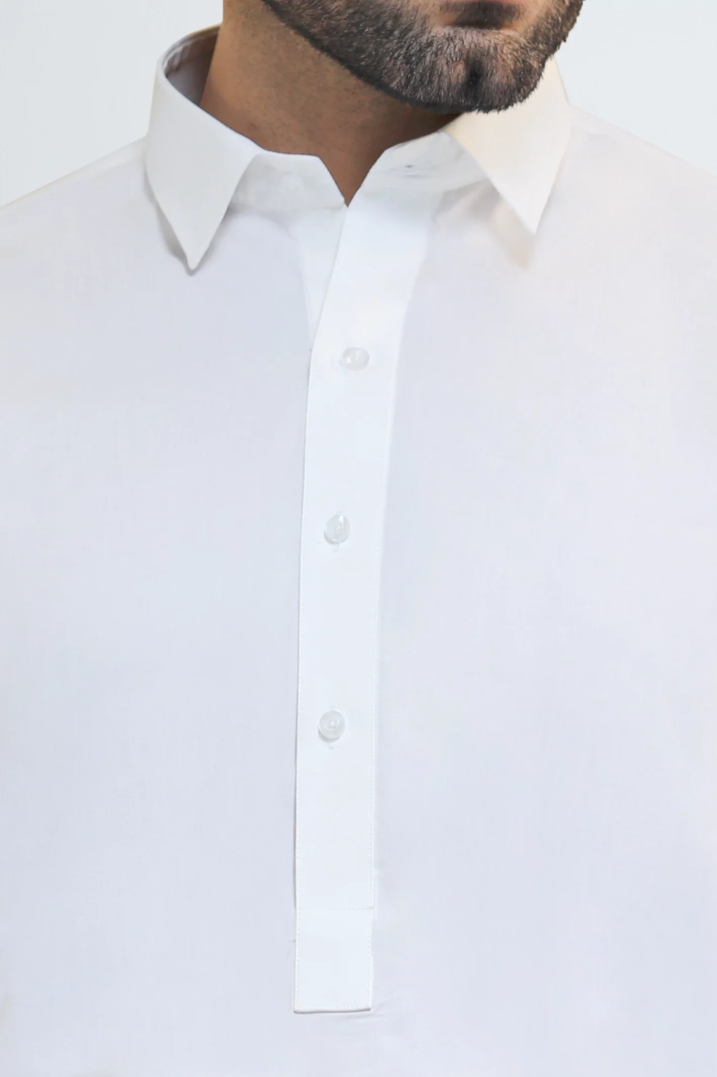 Cream Cotton Shalwar Kameez - Image 3