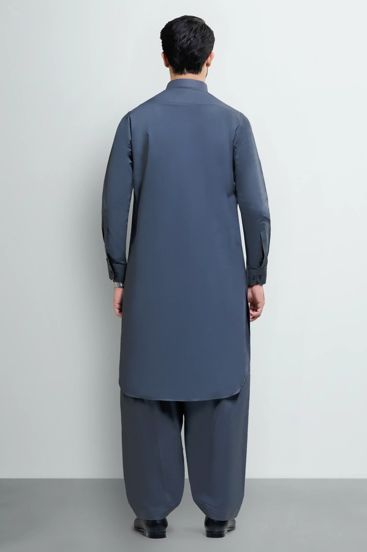 Dark Grey Cotton Shalwar Kameez - Image 3