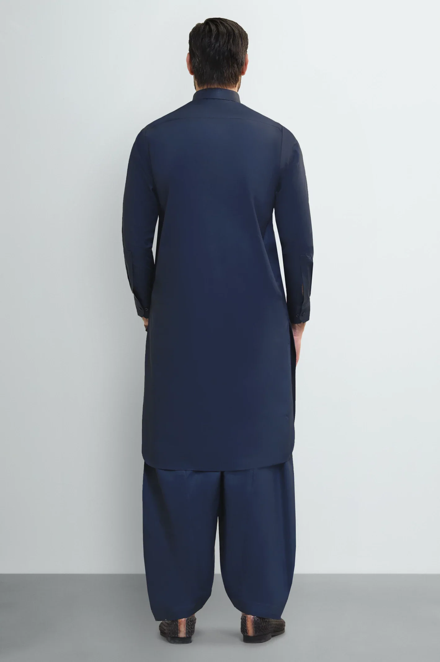 Navy Blue Cotton Shalwar Kameez - Image 4