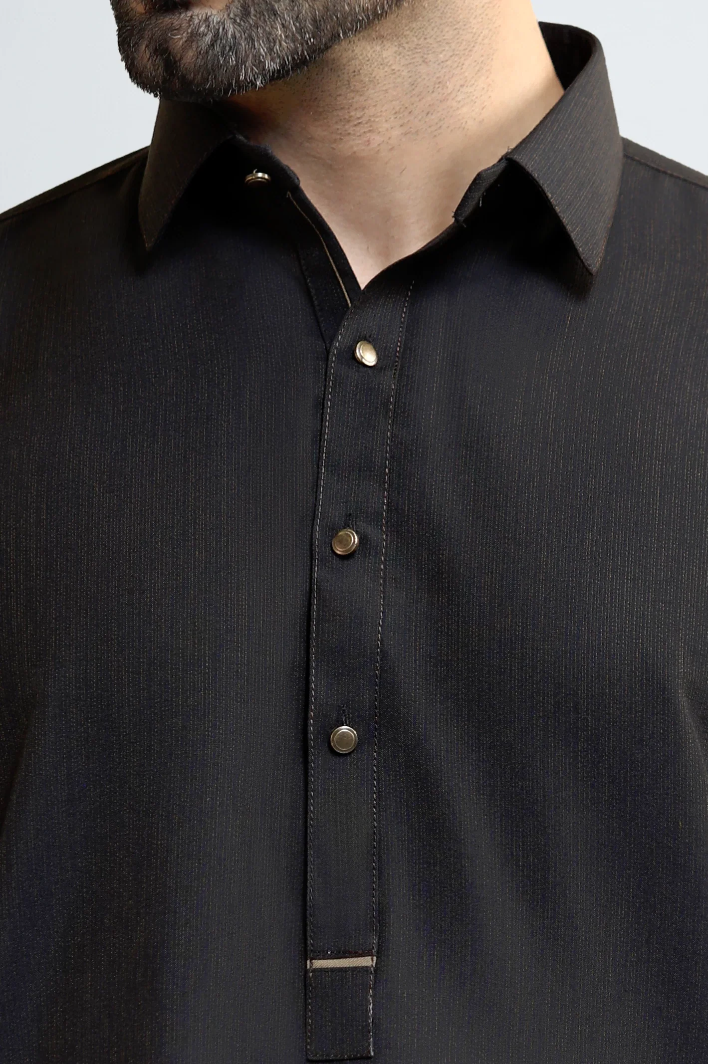 Black Wash & Wear Shalwar Kameez - Image 3