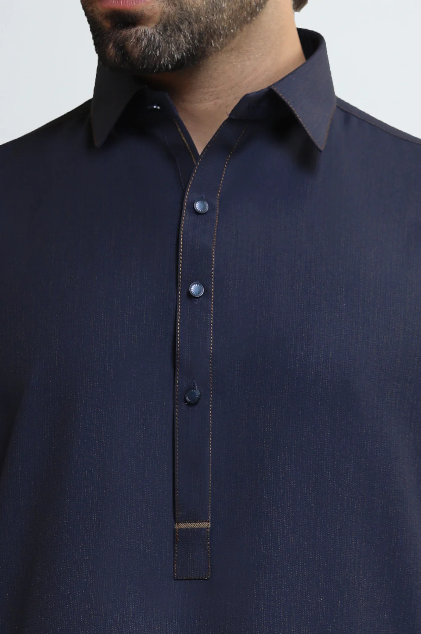 Navy Blue Wash & Wear Shalwar Kameez - Image 3