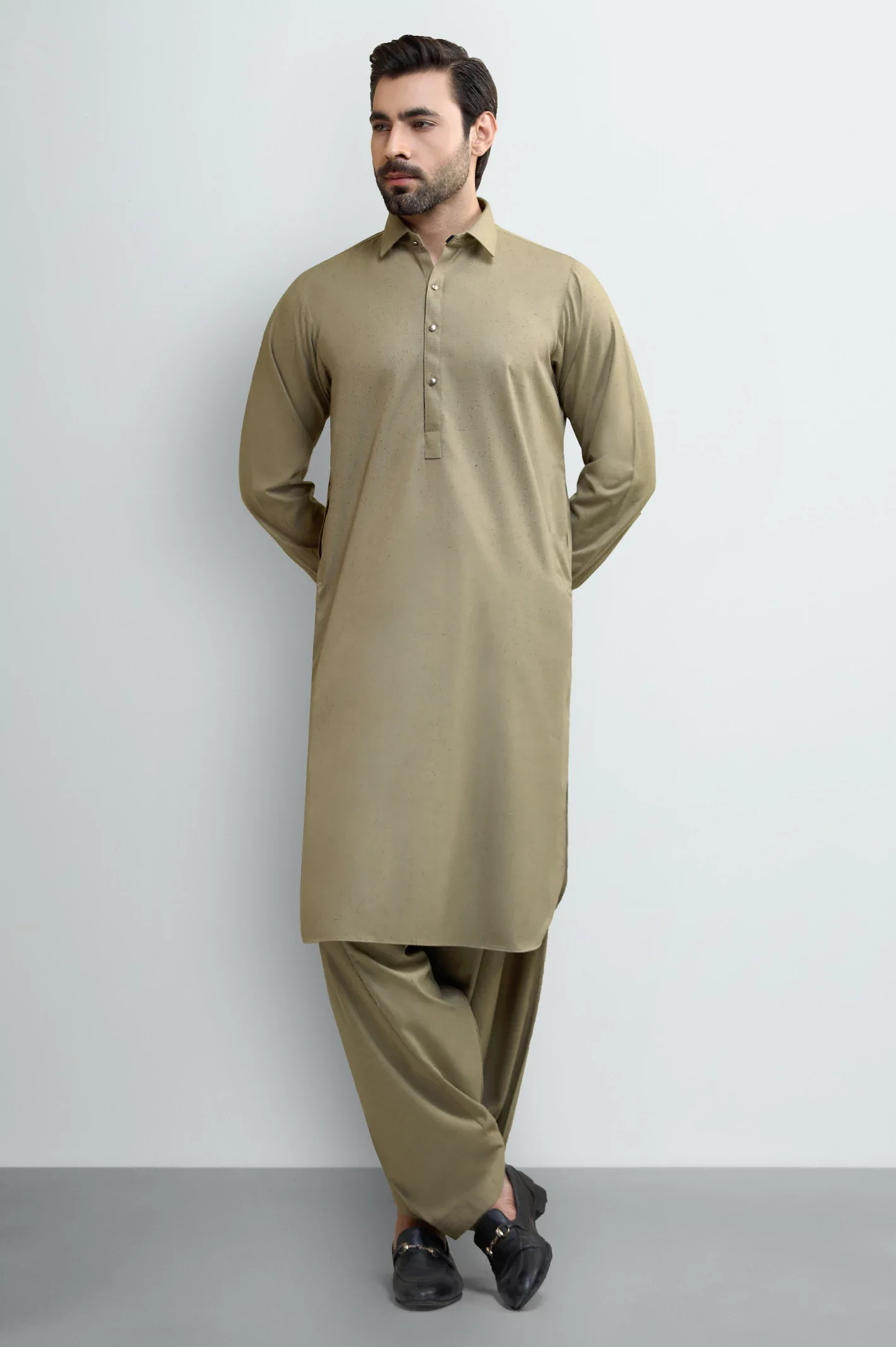 Green Wash & Wear Shalwar Kameez - Image 2