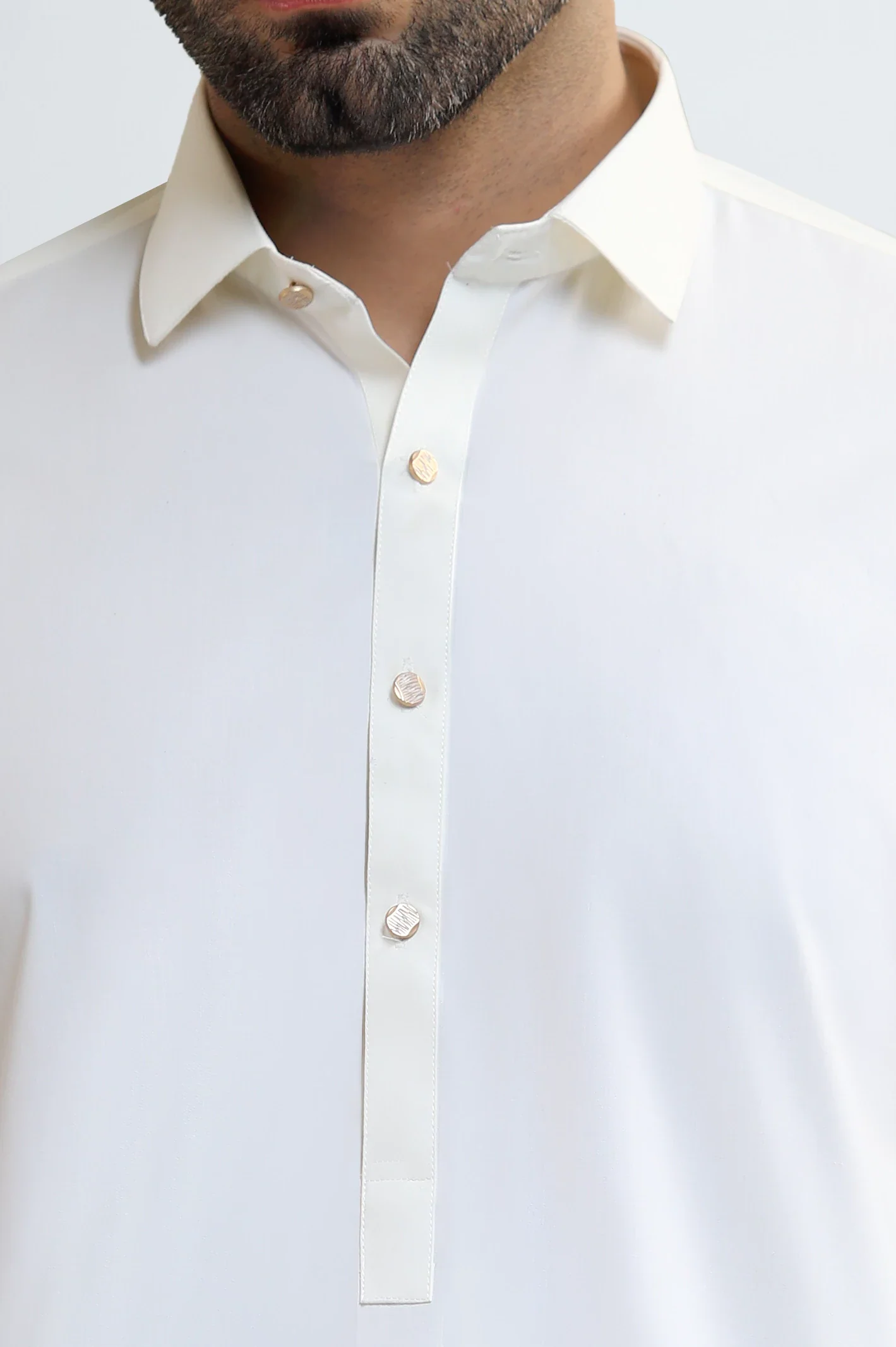 Cream Wash & Wear Shalwar Kameez - Image 3
