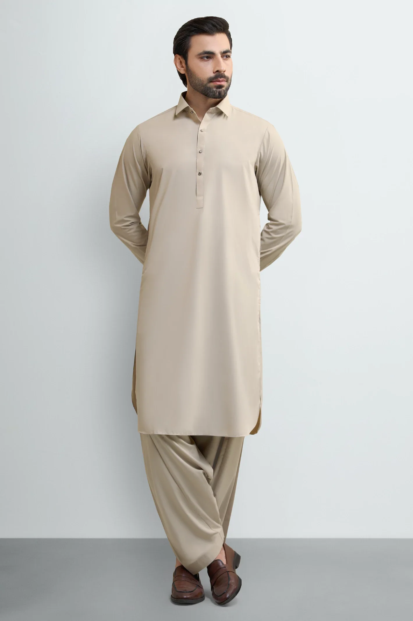 Fawn Wash & Wear Shalwar Kameez - Image 2