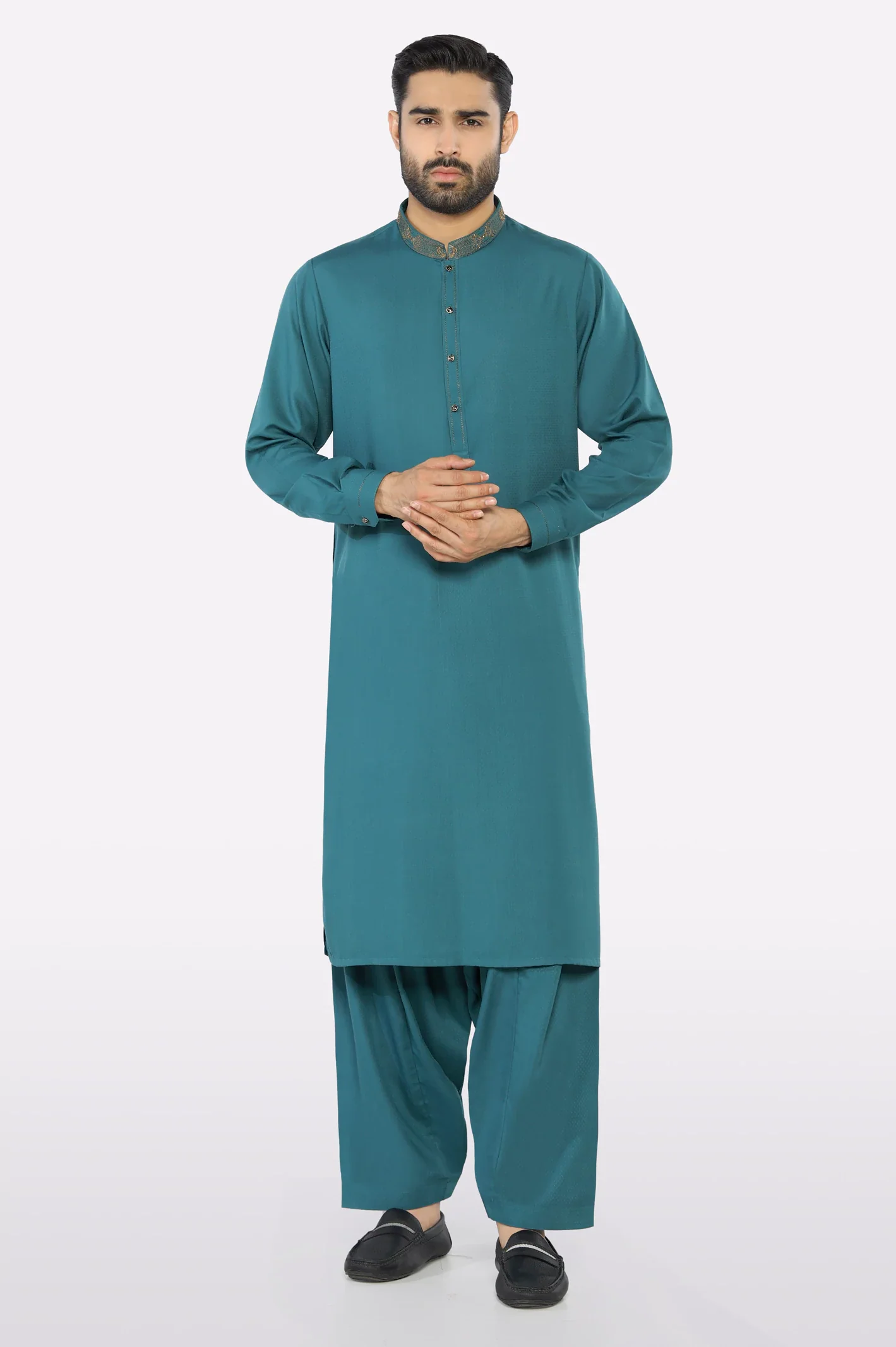 Sea Green Wash & Wear Shalwar Kameez - Image 2