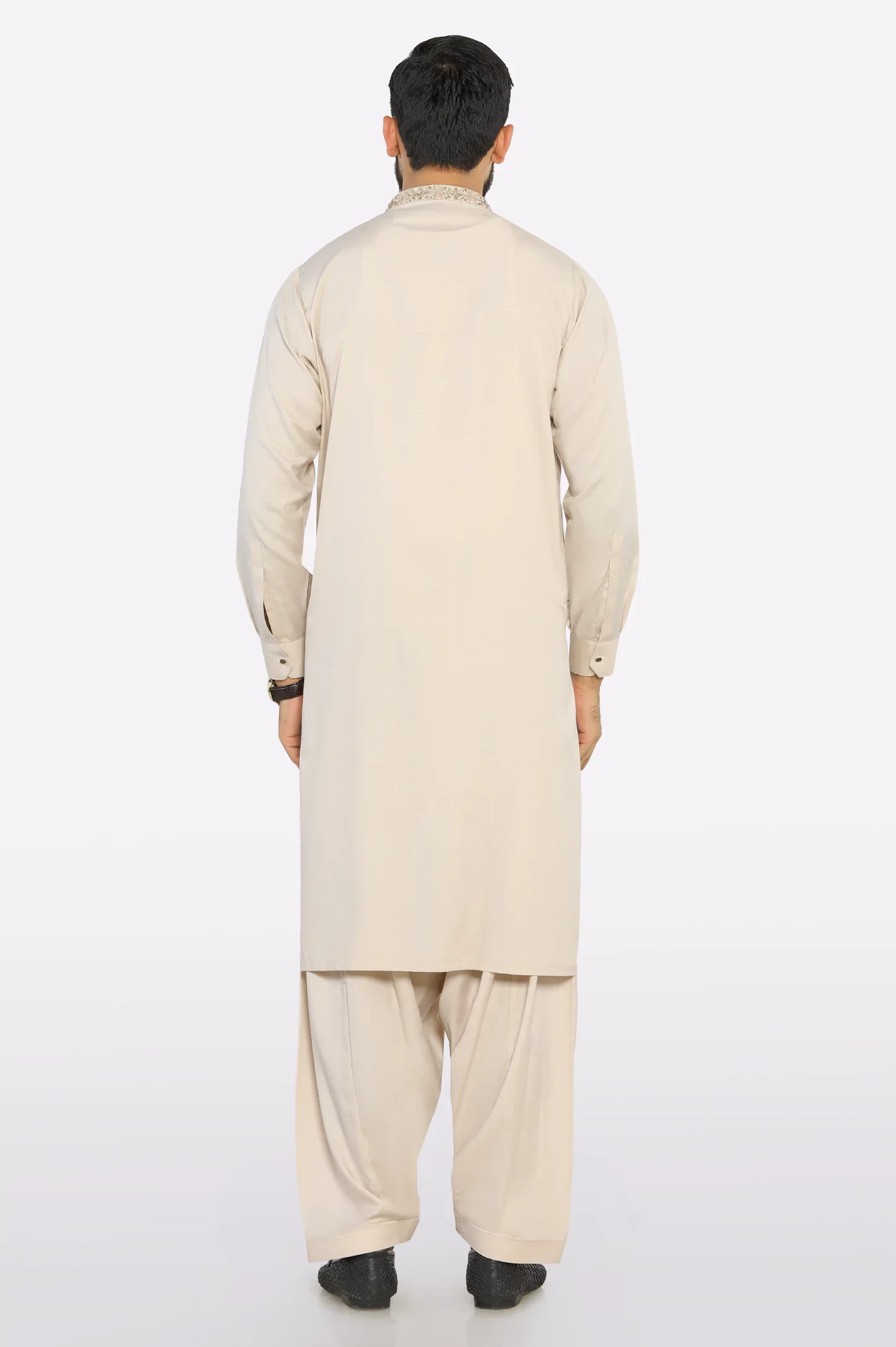 Light Beige Wash & Wear Shalwar Kameez - Image 4