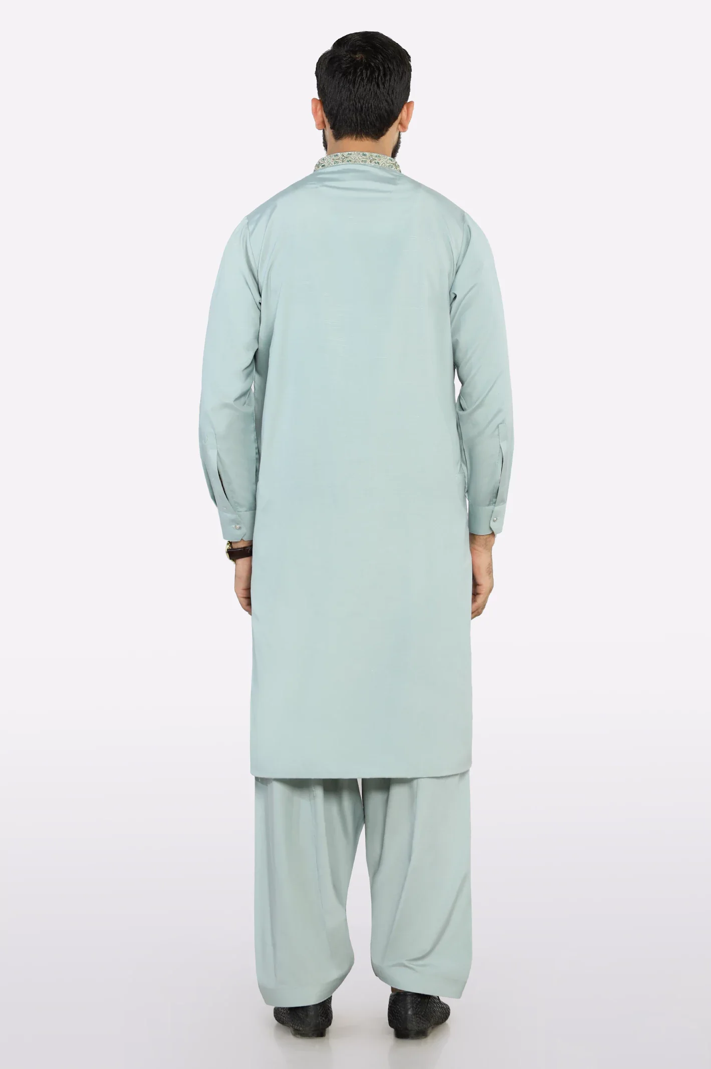 Light Green Wash & Wear Shalwar Kameez - Image 4