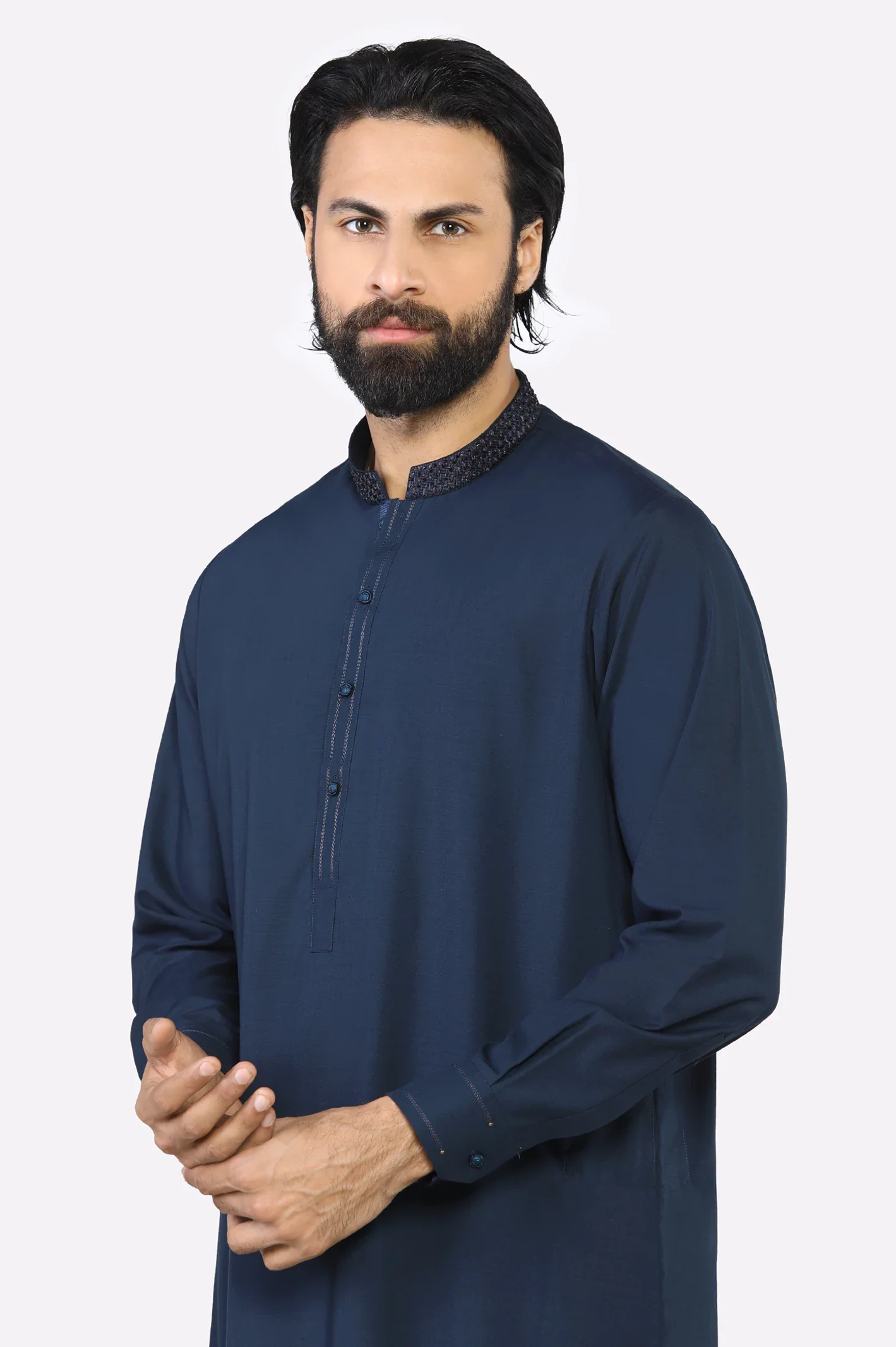 Navy Blue Wash & Wear Shalwar Kameez