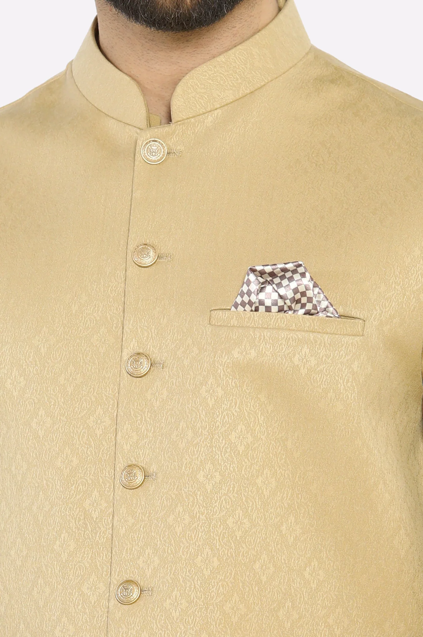 Light Brown Shalwar Kameez with Waistcoat - Image 3