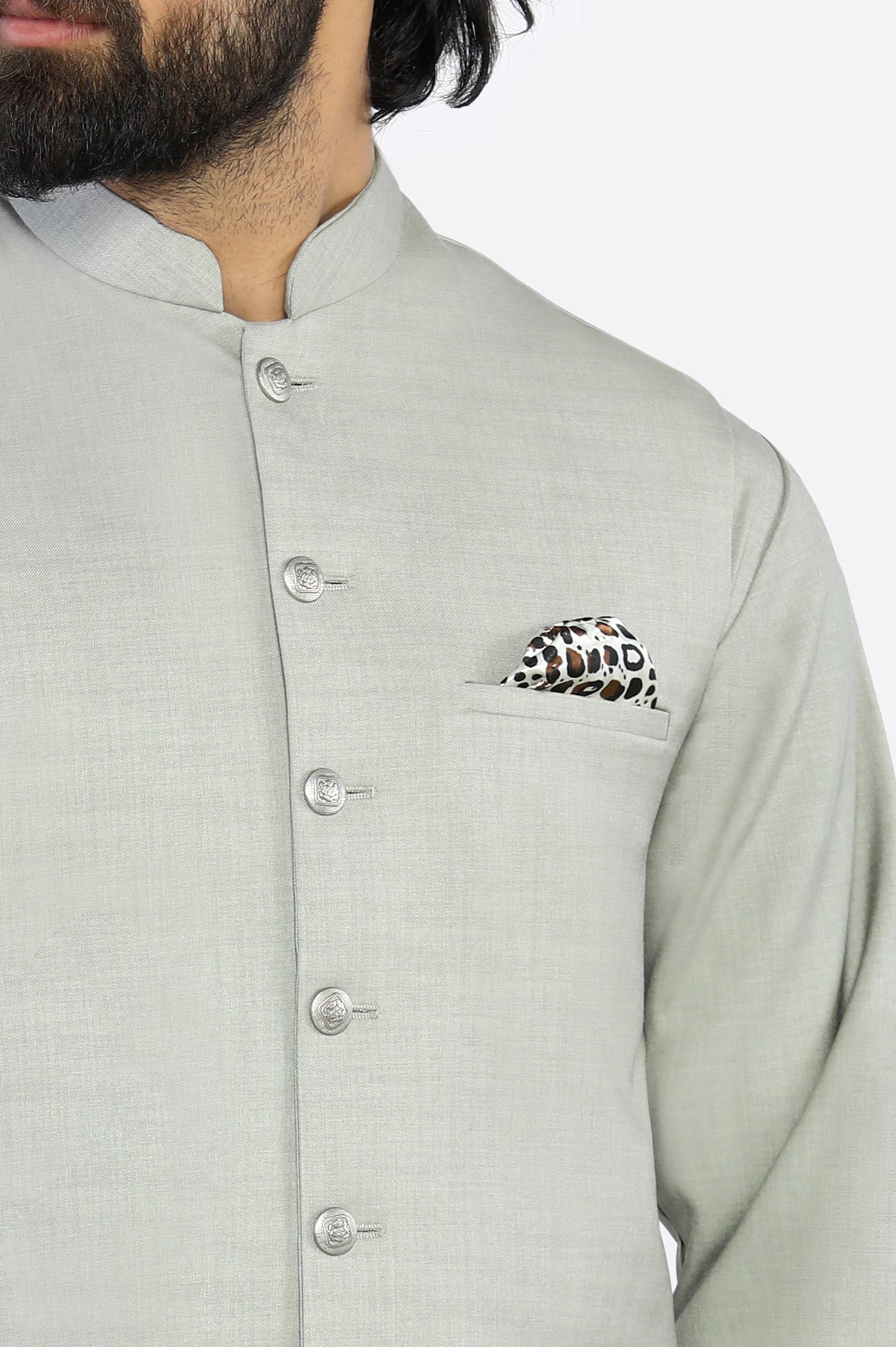 Light Green Shalwar Kameez with Waistcoat - Image 3