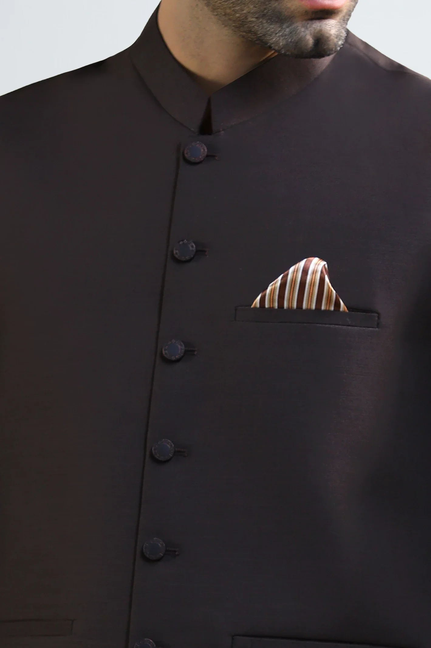 Dark Maroon Shalwar Kameez with Waistcoat - Image 3