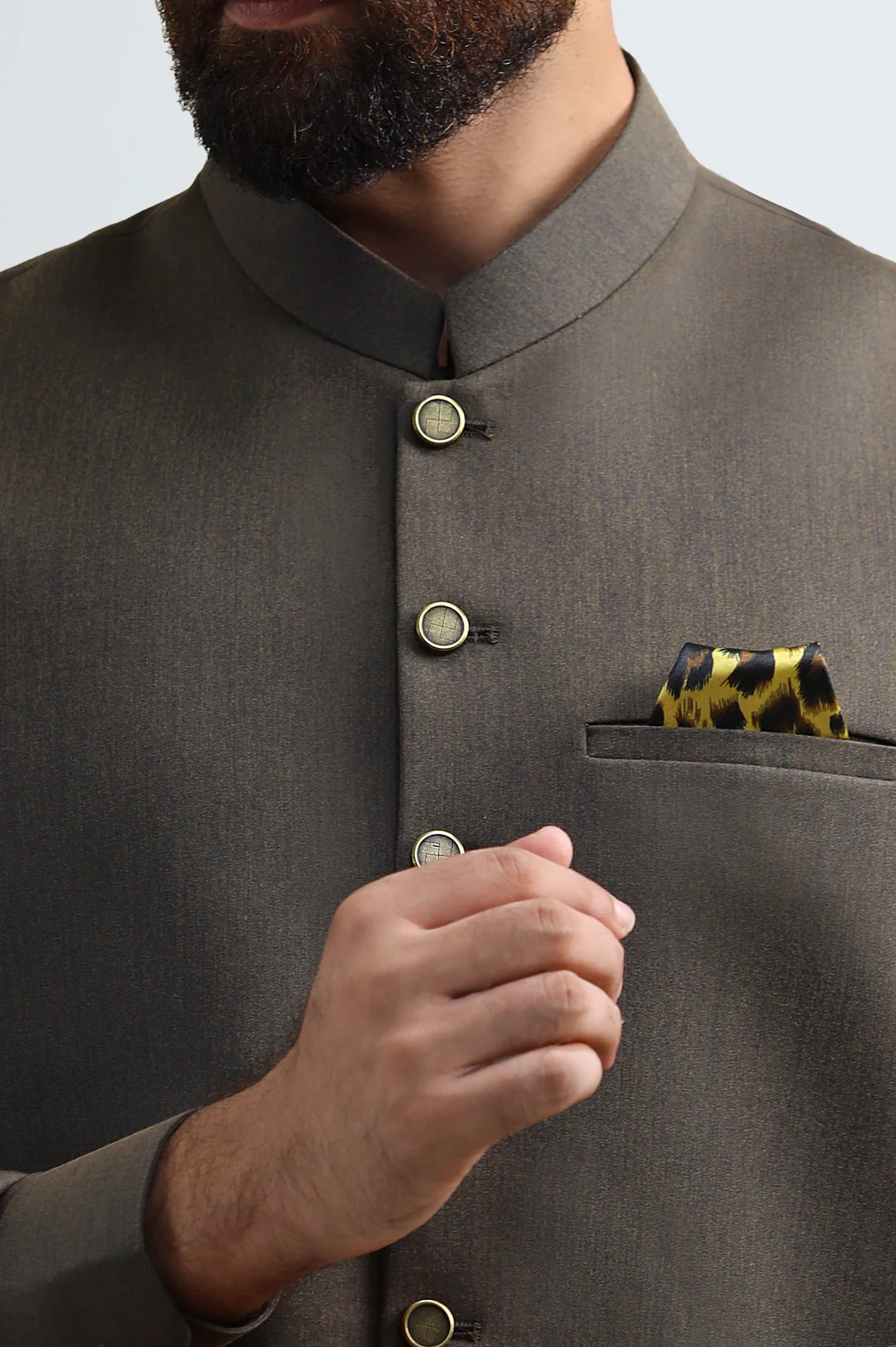 Dark Green Shalwar Kameez with Waistcoat - Image 3