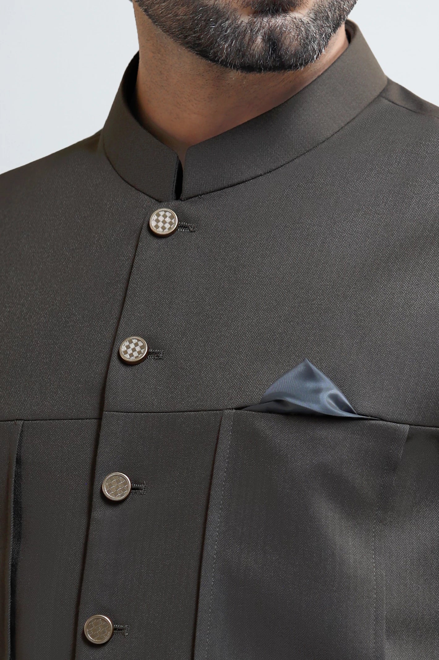 Dark Green Shalwar Kameez with Waistcoat - Image 3