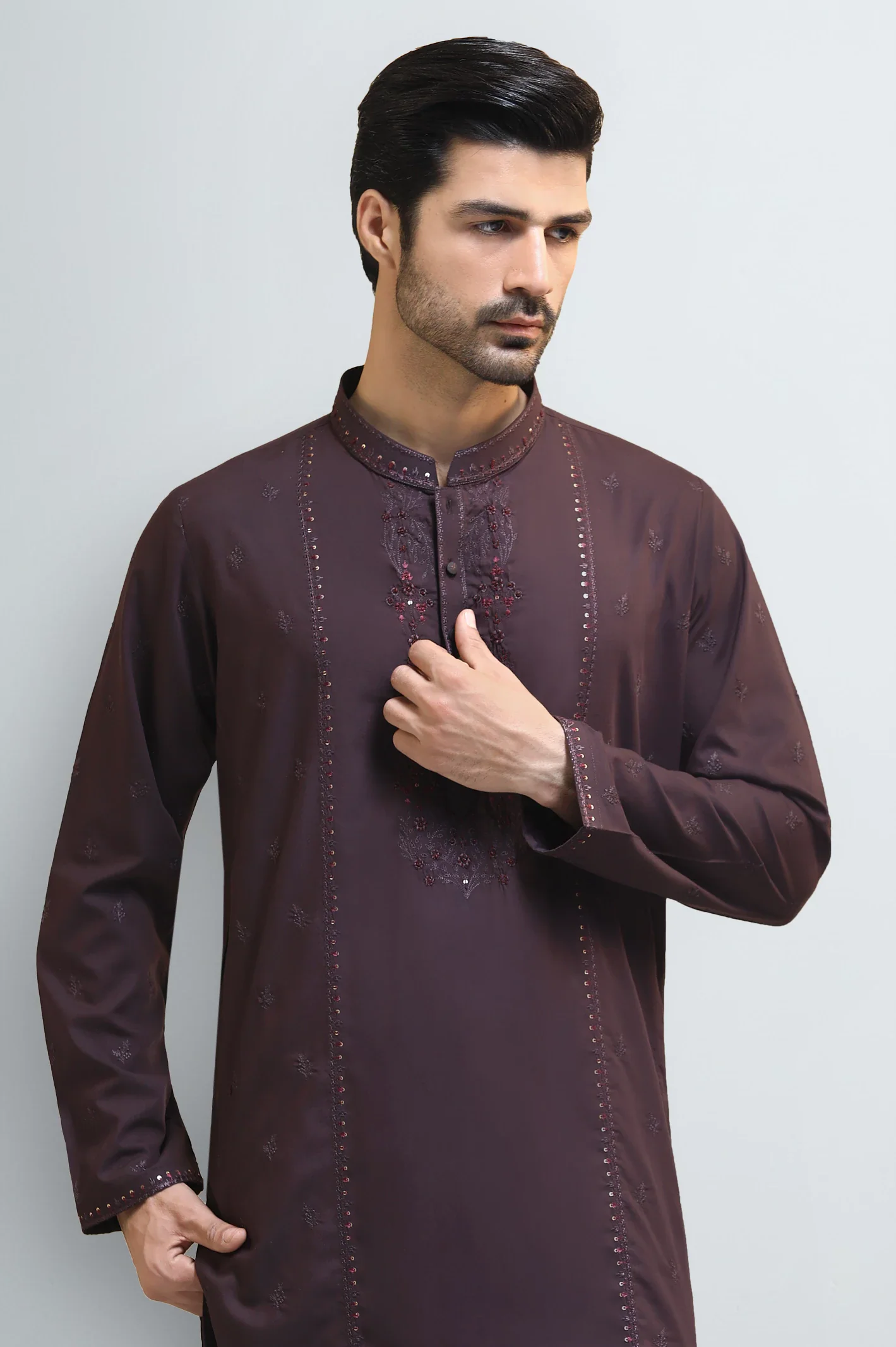 Bargundy Wash & Wear Kurta Pajama