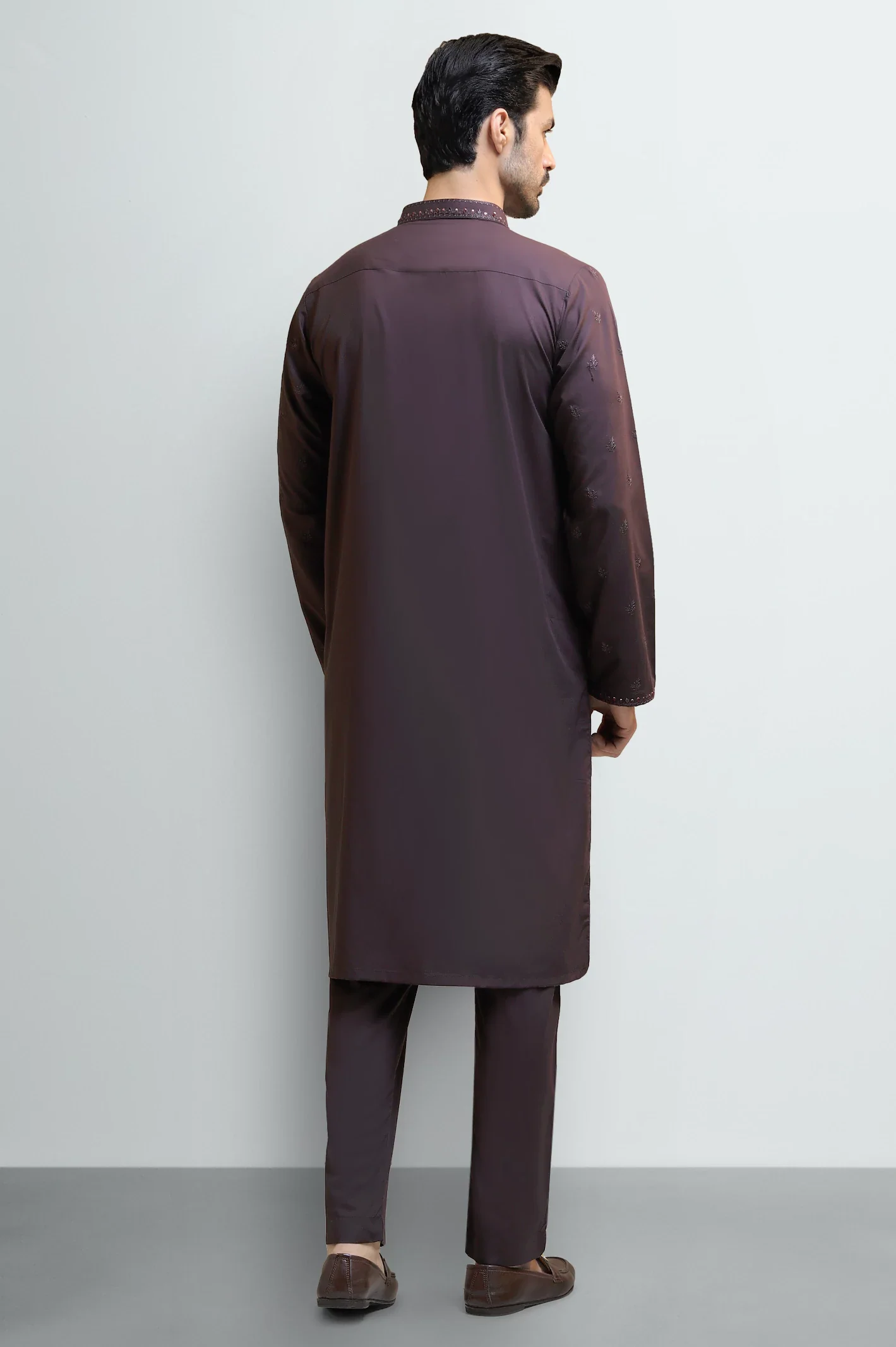 Bargundy Wash & Wear Kurta Pajama - Image 4