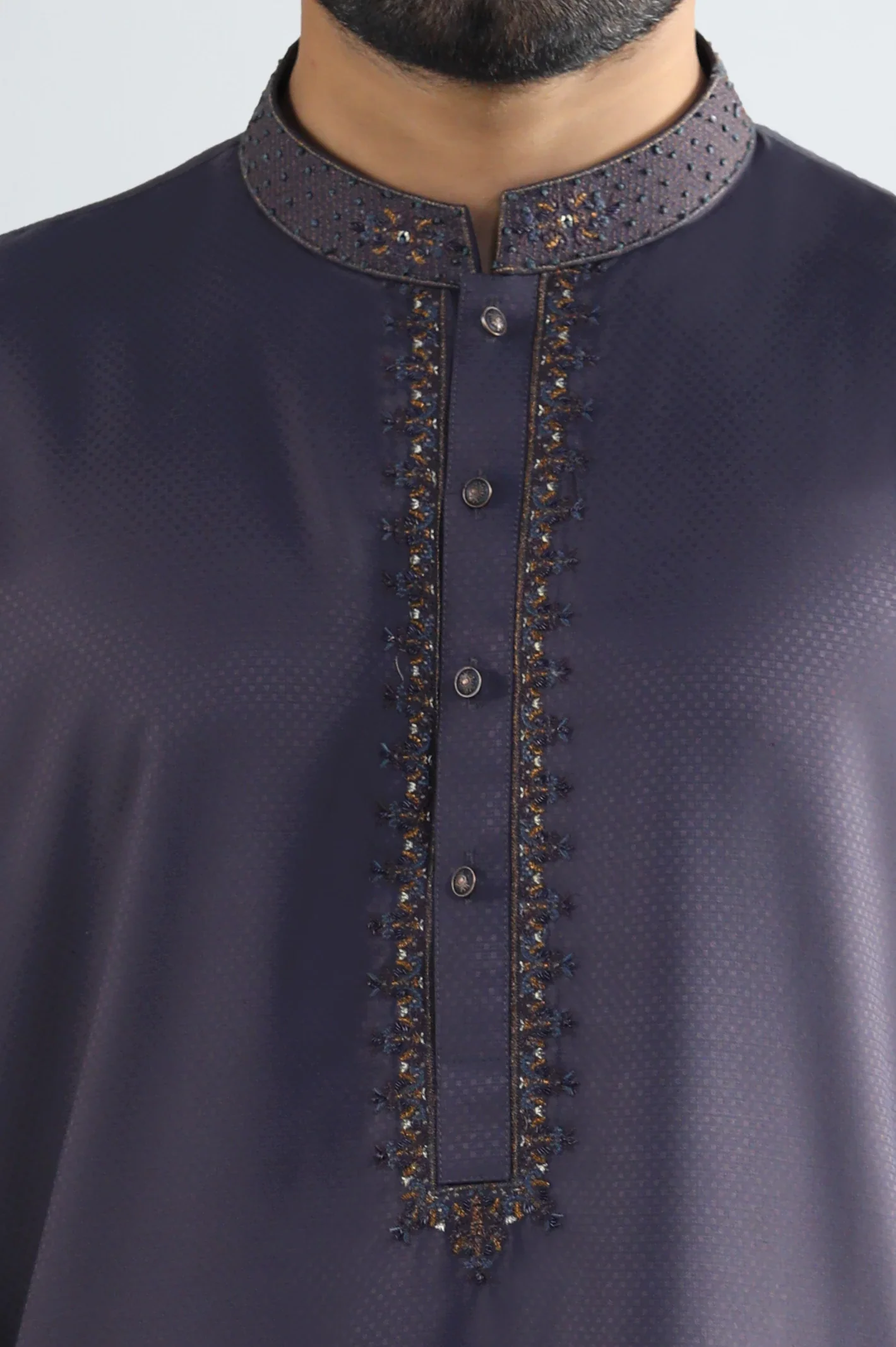 Brown Wash & Wear Kurta Pajama - Image 2