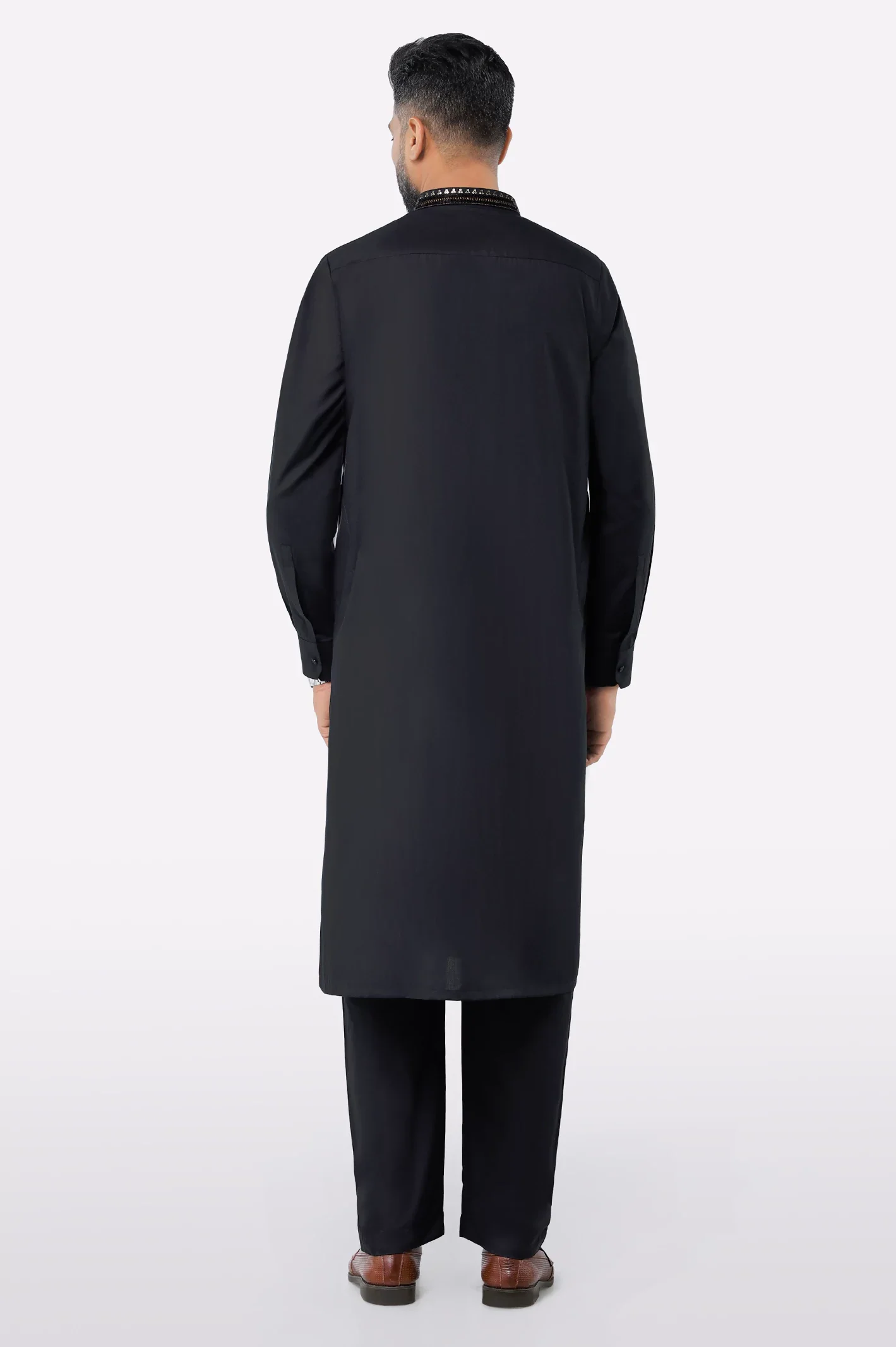 Black Wash & Wear Shalwar Kameez - Image 4